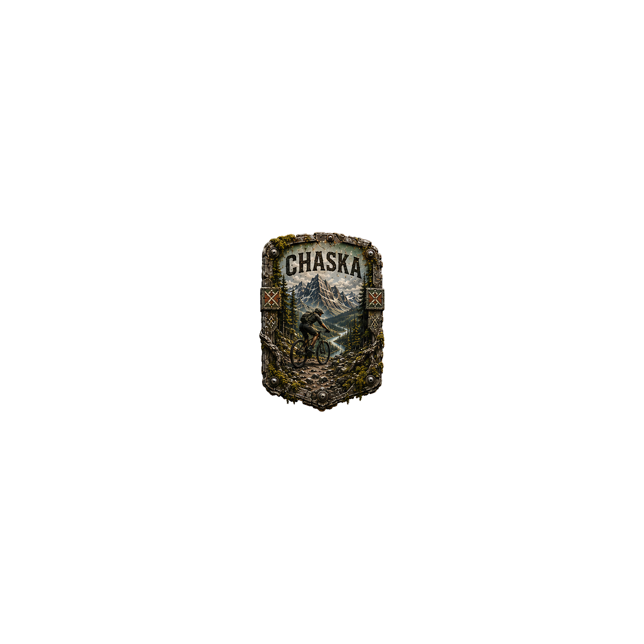 Chaska Trail Relics Matte Die-Cut Sticker — artwork-only detail