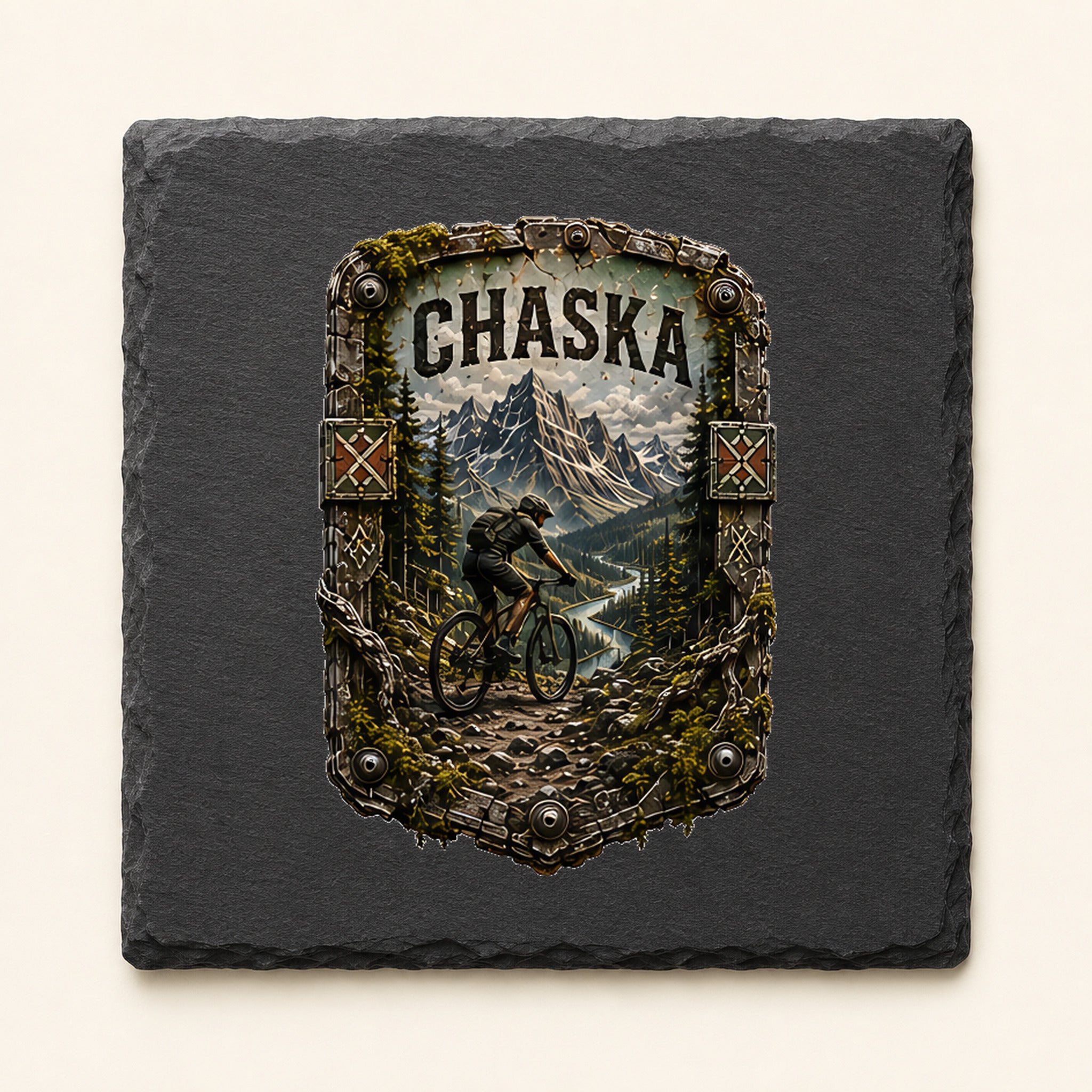 Chaska Trail Relics Slate Coaster — primary product mockup
