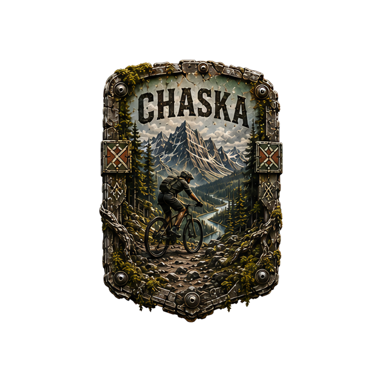 Chaska Trail Relics Mountain Bike Mudguard — artwork-only detail