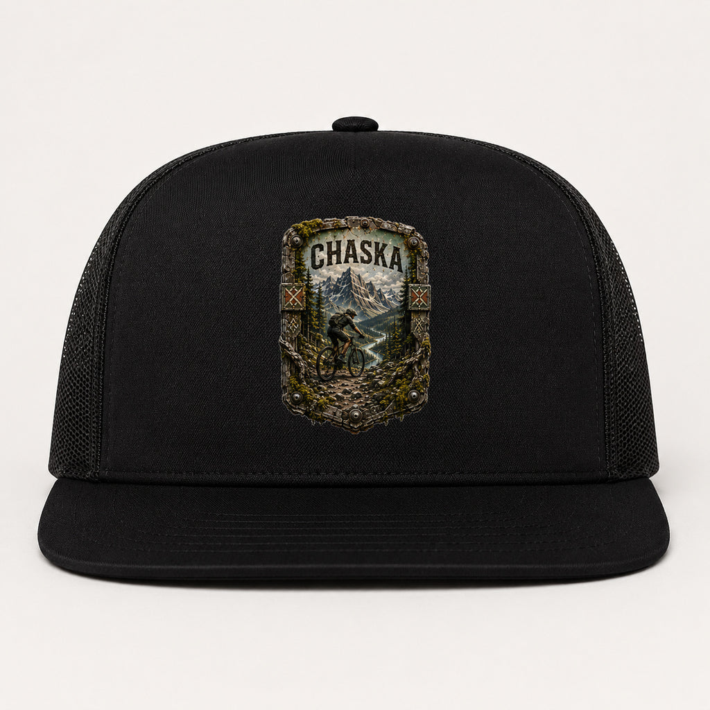 Chaska Trail Relics Flat-Brim Cap — primary product mockup