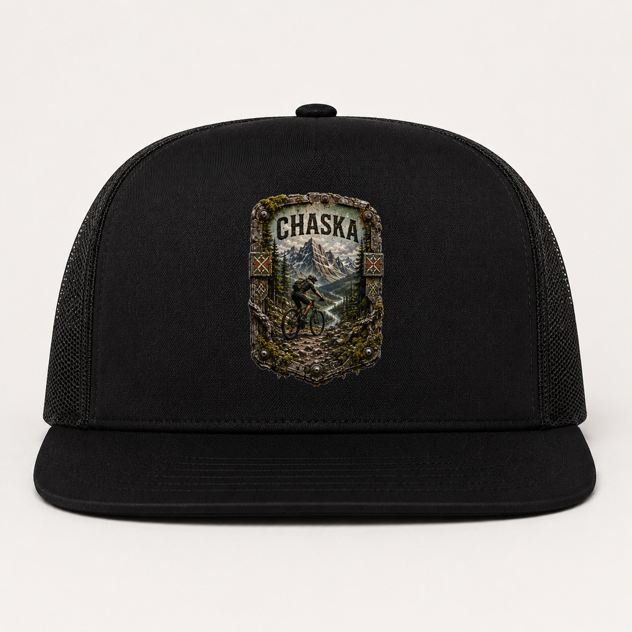 Chaska Trail Relics Flat-Brim Cap — primary product mockup