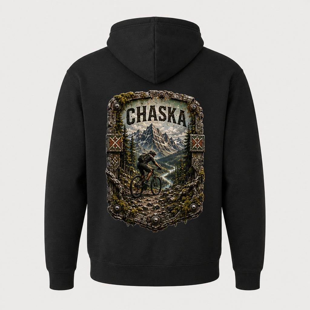 Chaska Trail Relics Zip Hoodie — back mockup / hero