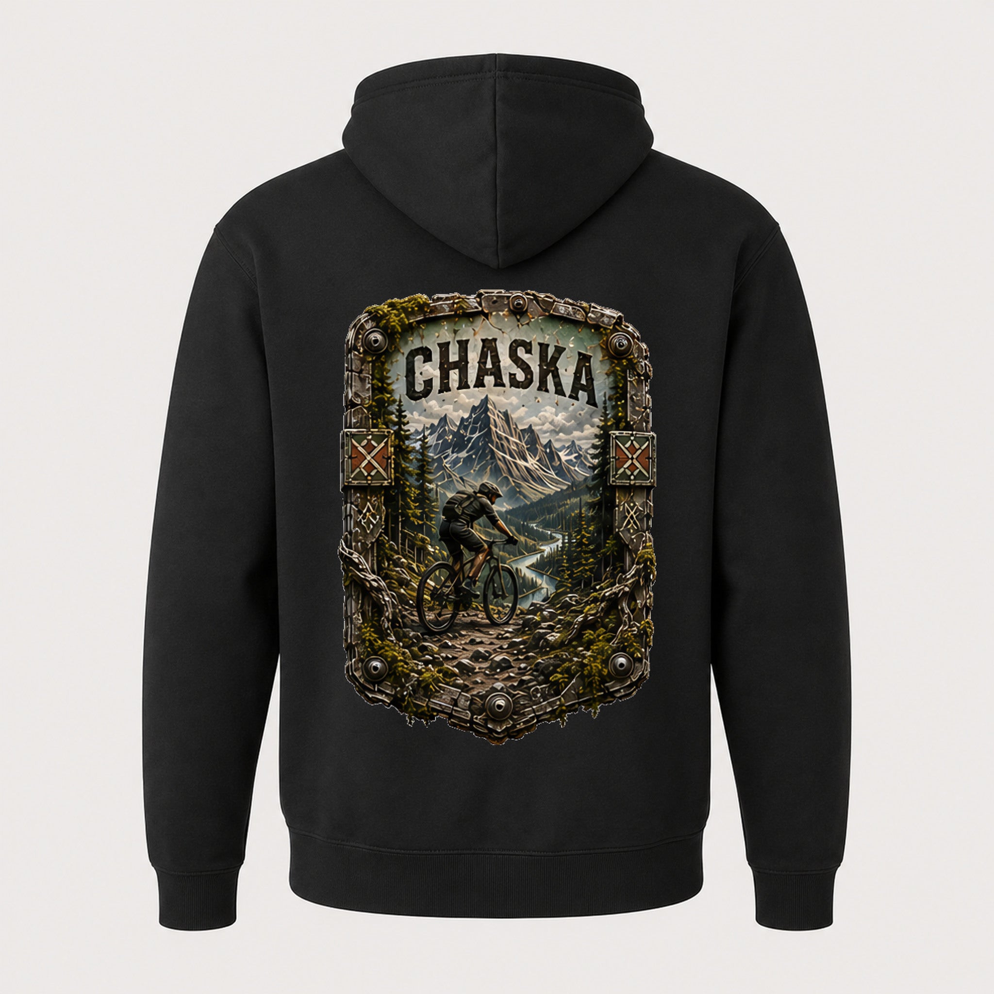 Chaska Trail Relics Zip Hoodie — back mockup / hero