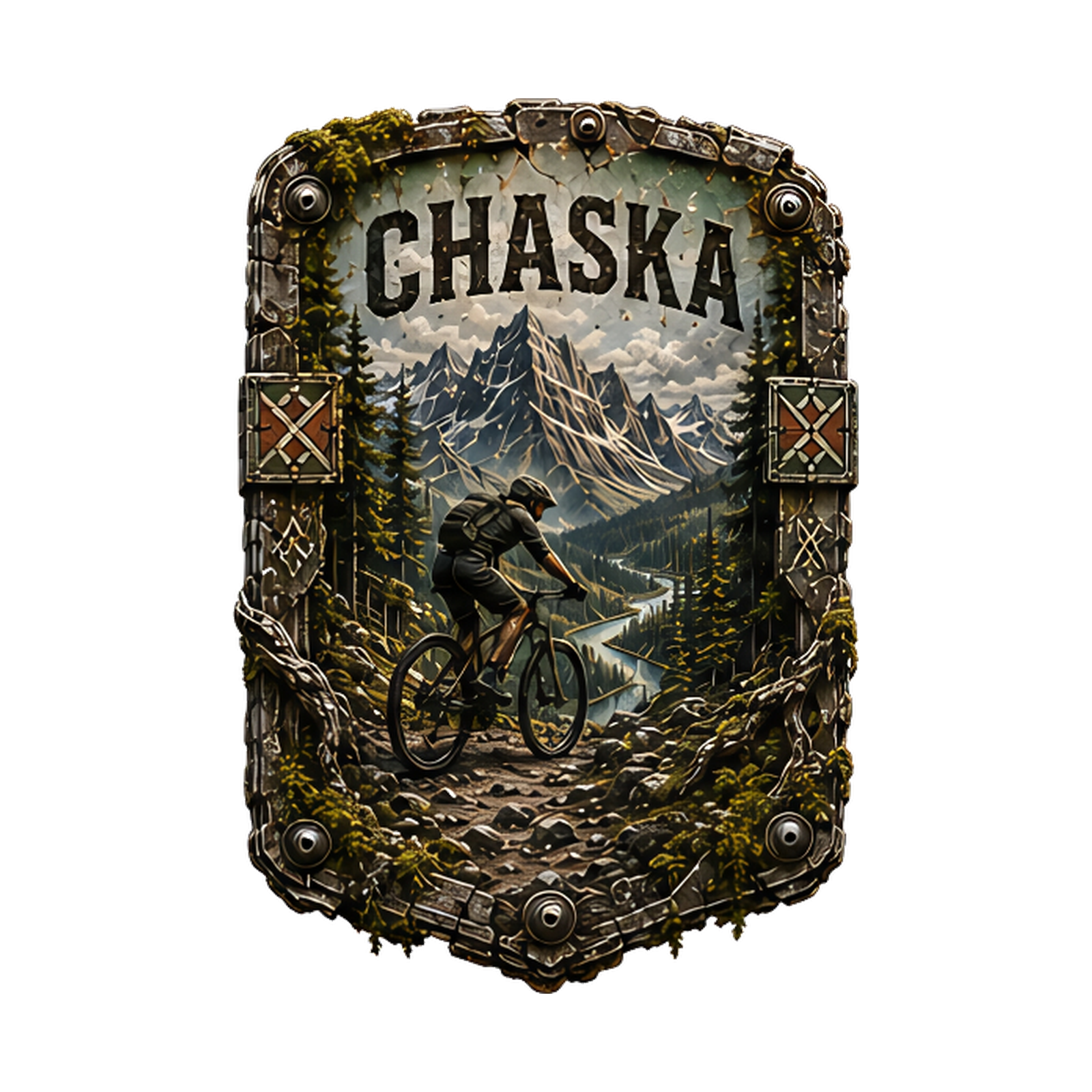 Chaska Trail Relics Insulated Sport Bottle — artwork-only detail
