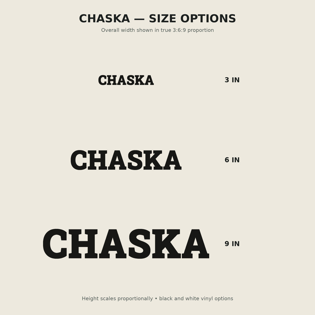 Chaska Trail Relics Name-Only Cut Vinyl Decal — secondary / placement view