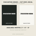 Evacuation Order Trail Relics Name-Only Cut Vinyl Decal — primary product mockup