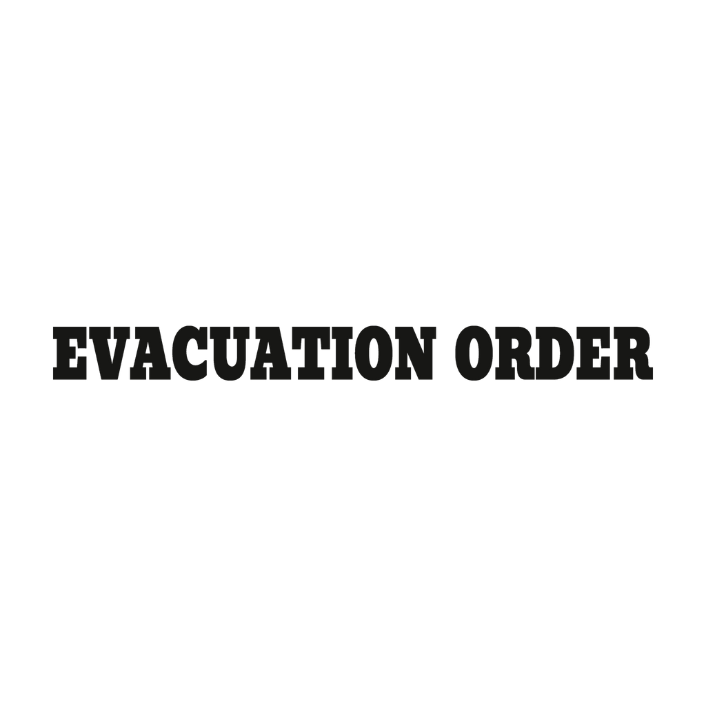 Evacuation Order Trail Relics Name-Only Cut Vinyl Decal — artwork-only detail
