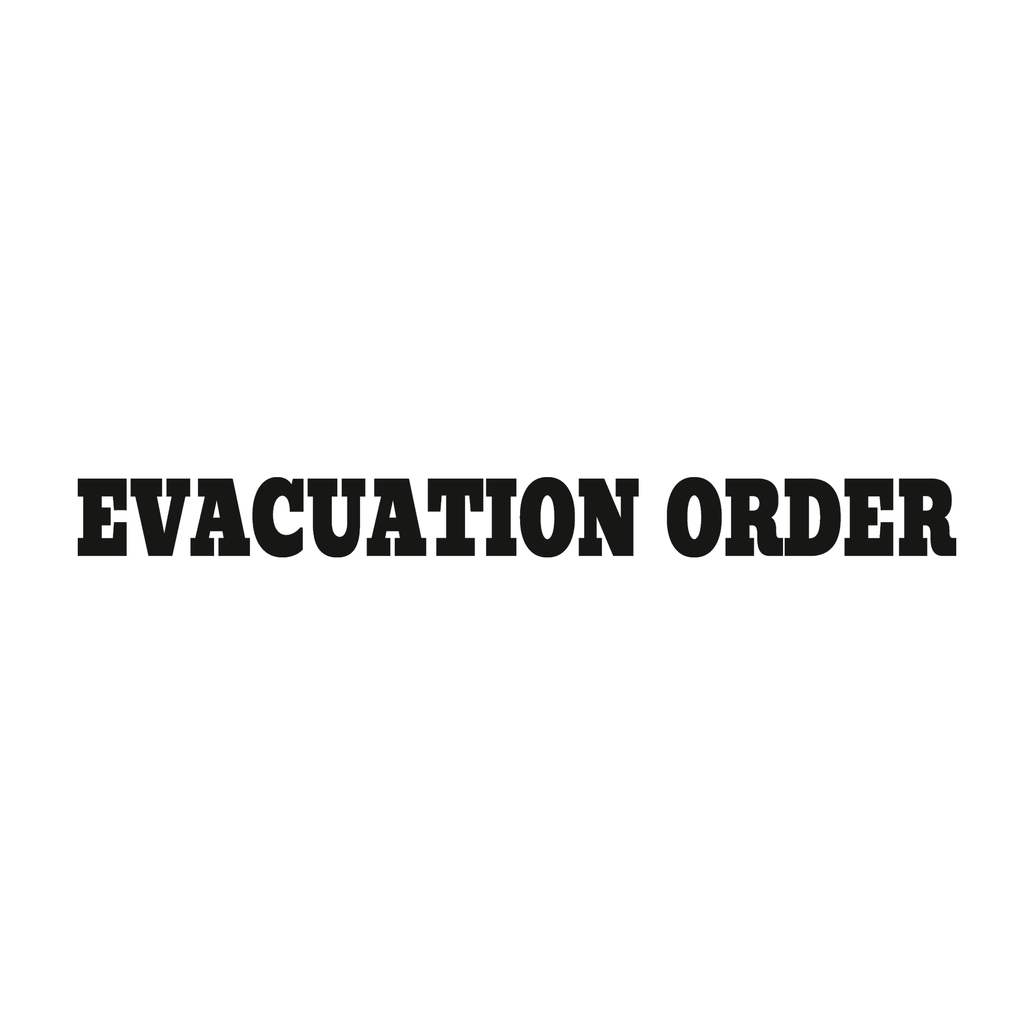 Evacuation Order Trail Relics Name-Only Cut Vinyl Decal — artwork-only detail