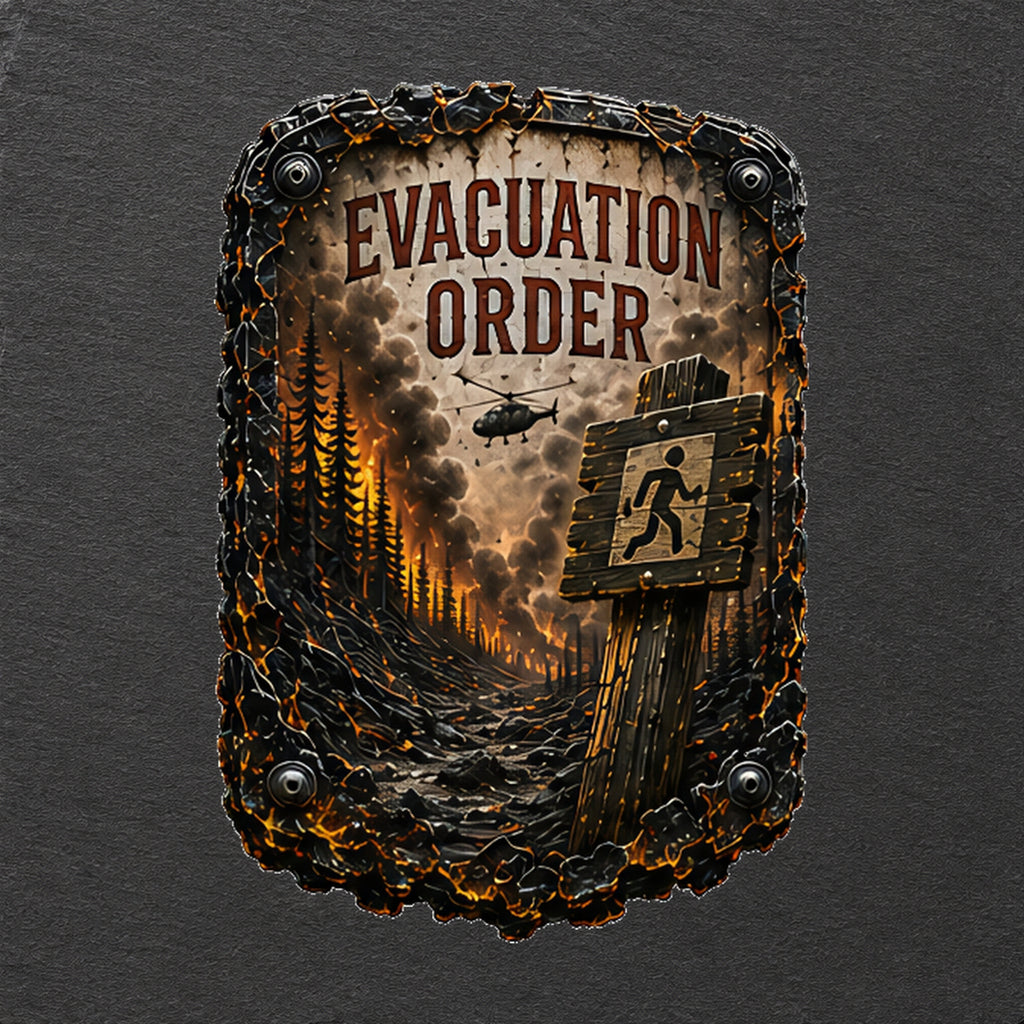 Evacuation Order Trail Relics Slate Coaster — secondary / placement view