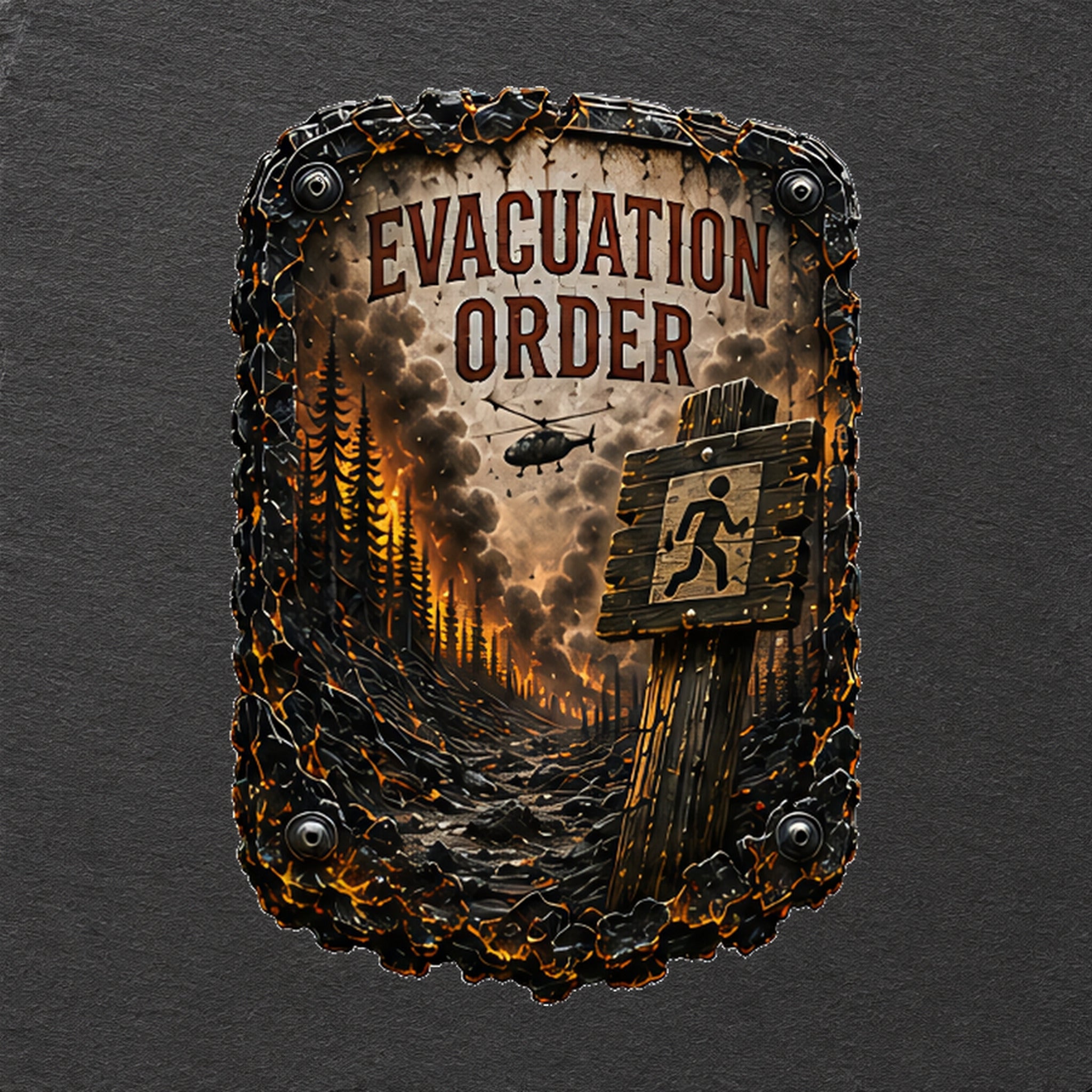 Evacuation Order Trail Relics Slate Coaster — secondary / placement view