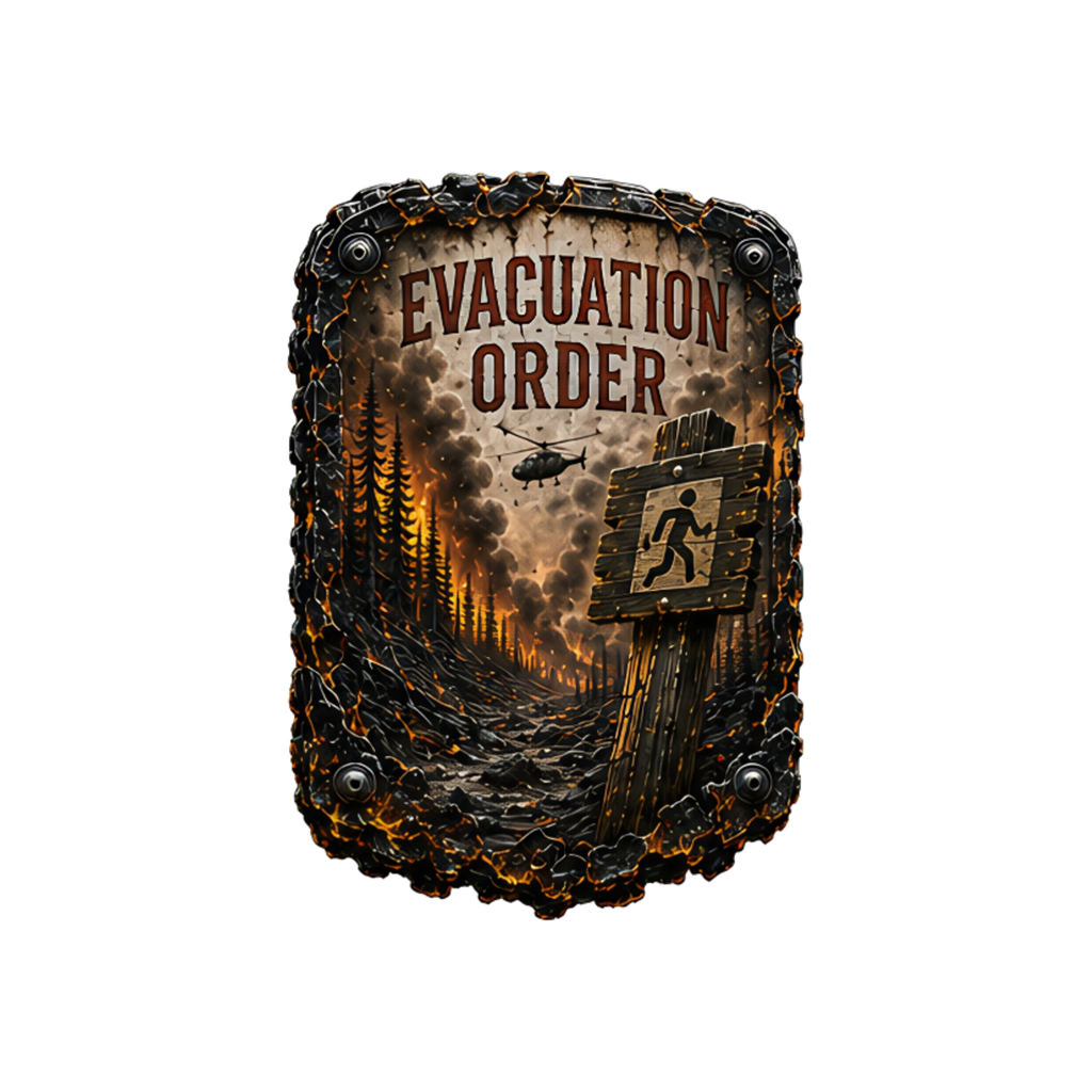 Evacuation Order Trail Relics Mountain Bike Mudguard — artwork-only detail