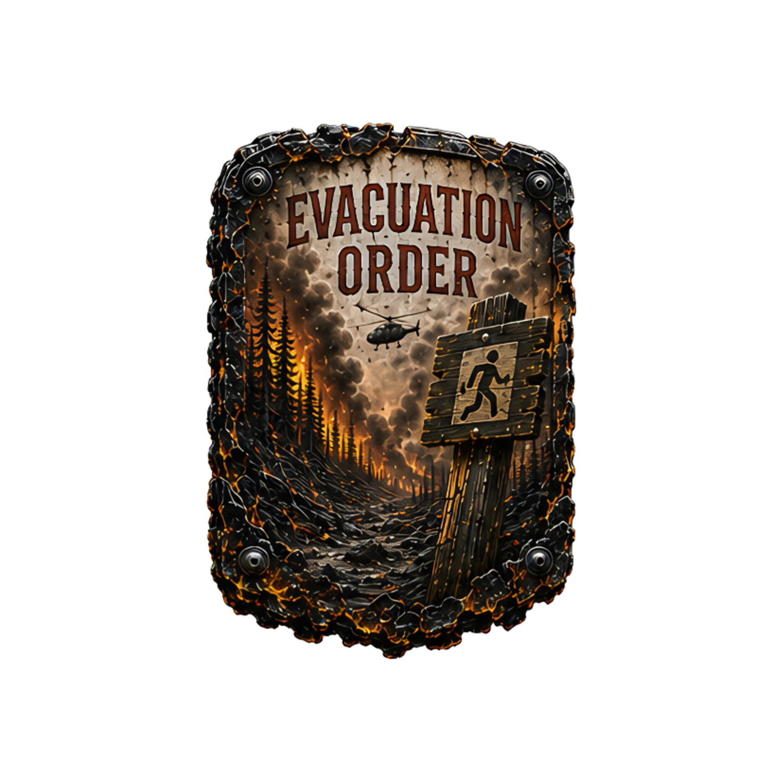 Evacuation Order Trail Relics Mountain Bike Mudguard — artwork-only detail