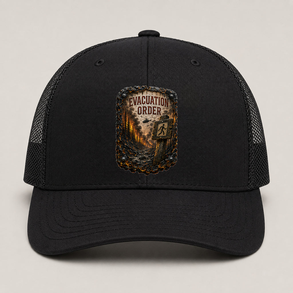 Evacuation Order Trail Relics Mid-Pro Curved-Brim Cap — primary product mockup