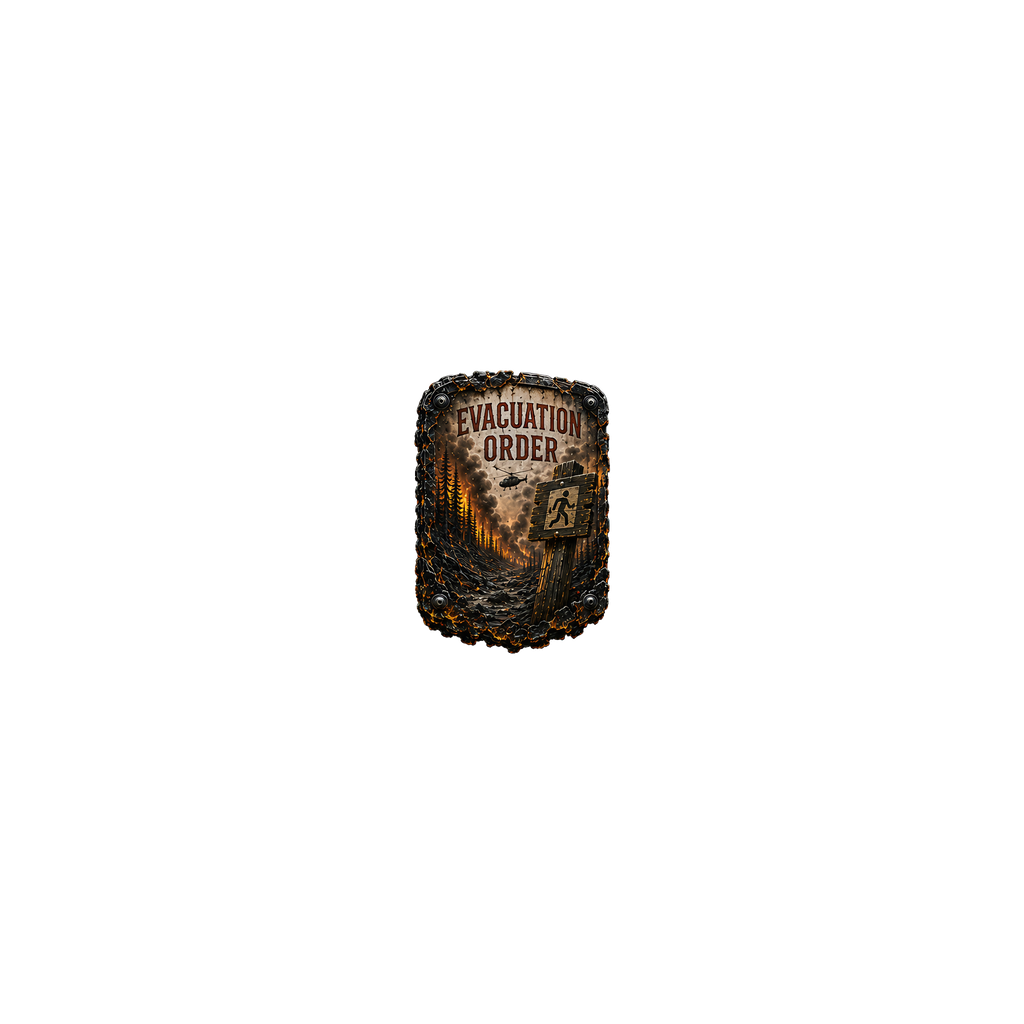 Evacuation Order Trail Relics T-Shirt — artwork-only detail