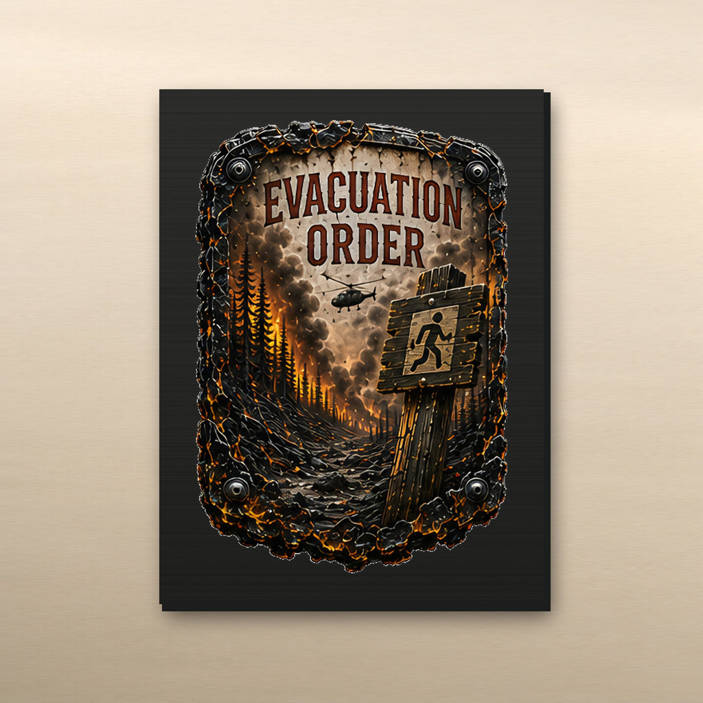 Evacuation Order Trail Relics Small-Format Metal Painting — primary product mockup