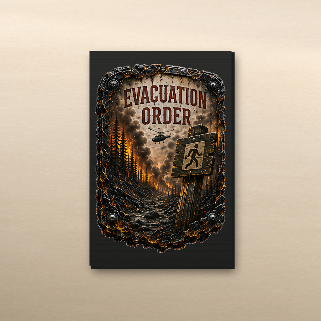 Evacuation Order Trail Relics Small-Format Metal Painting — secondary / placement view