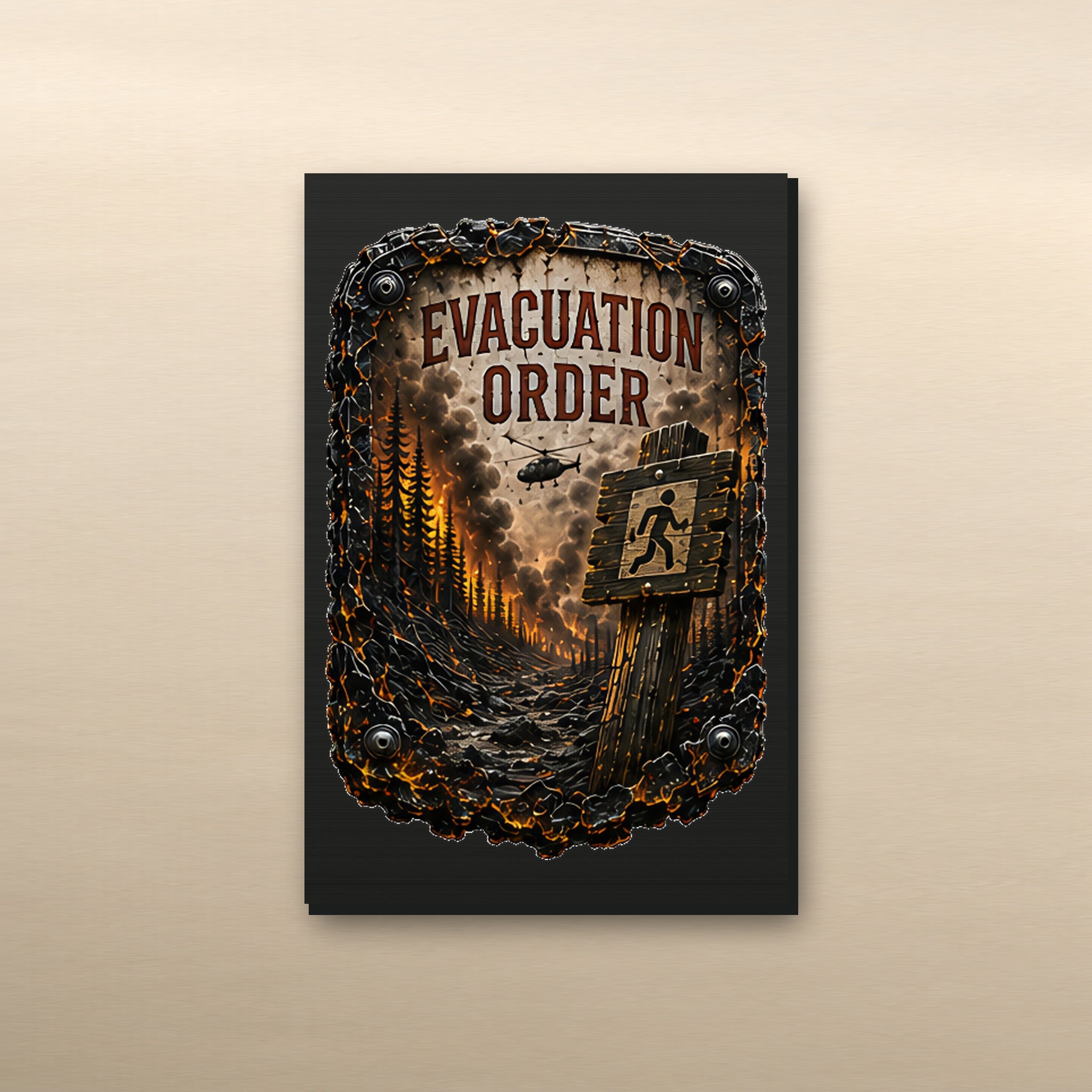 Evacuation Order Trail Relics Small-Format Metal Painting — secondary / placement view