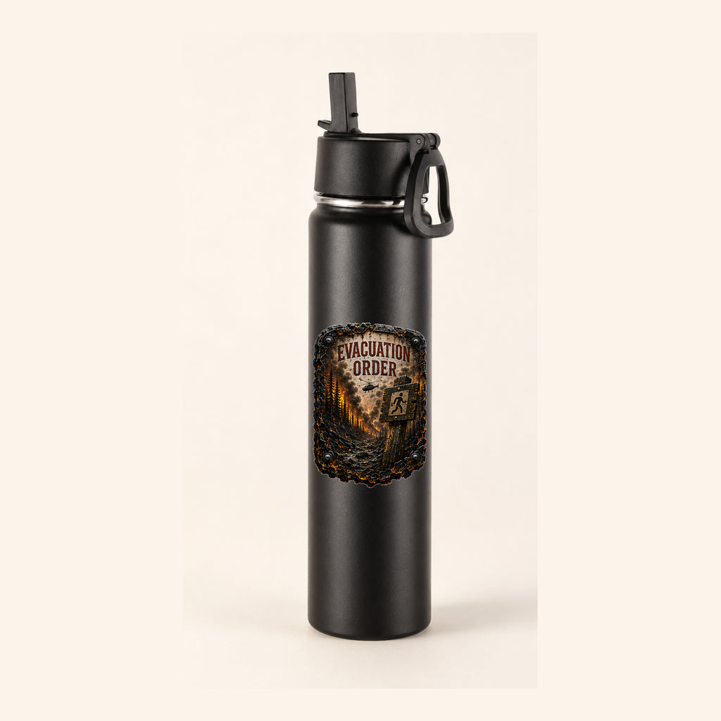 Evacuation Order Trail Relics Insulated Straw Bottle — primary product mockup