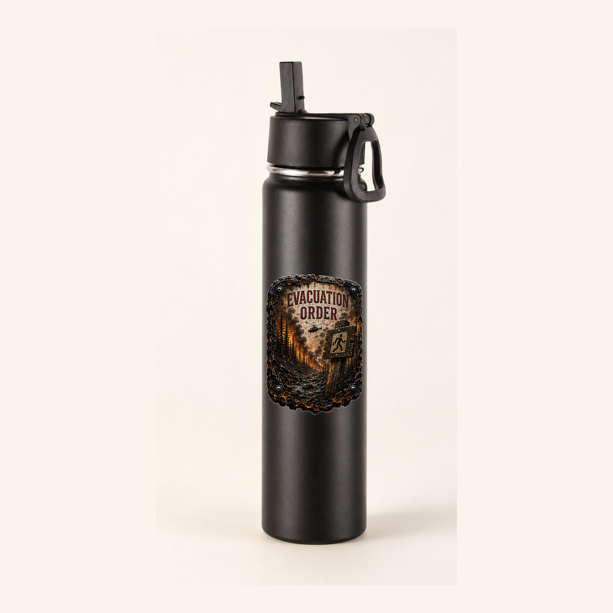 Evacuation Order Trail Relics Insulated Straw Bottle — primary product mockup