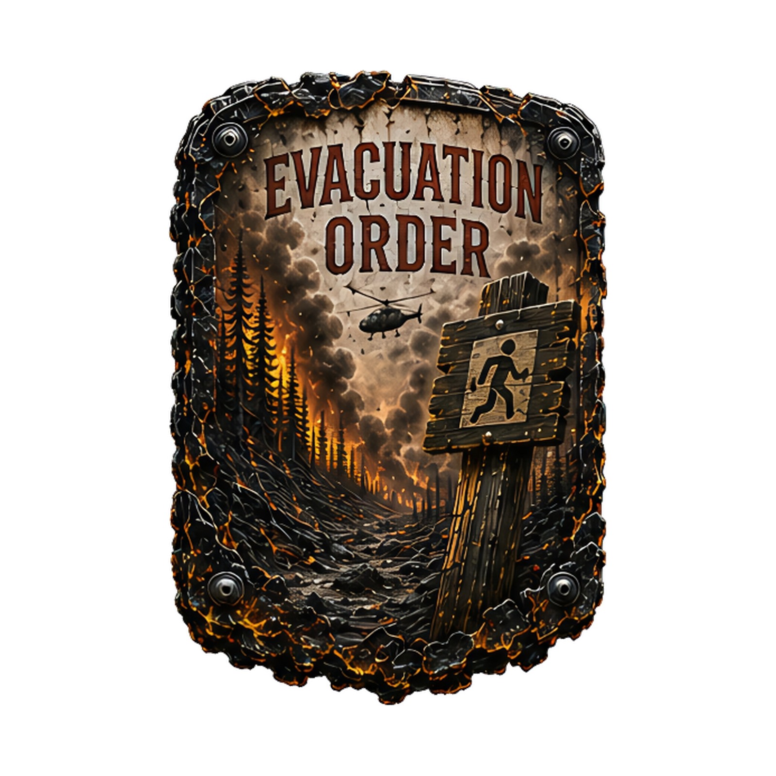 Evacuation Order Trail Relics Insulated Straw Bottle — artwork-only detail