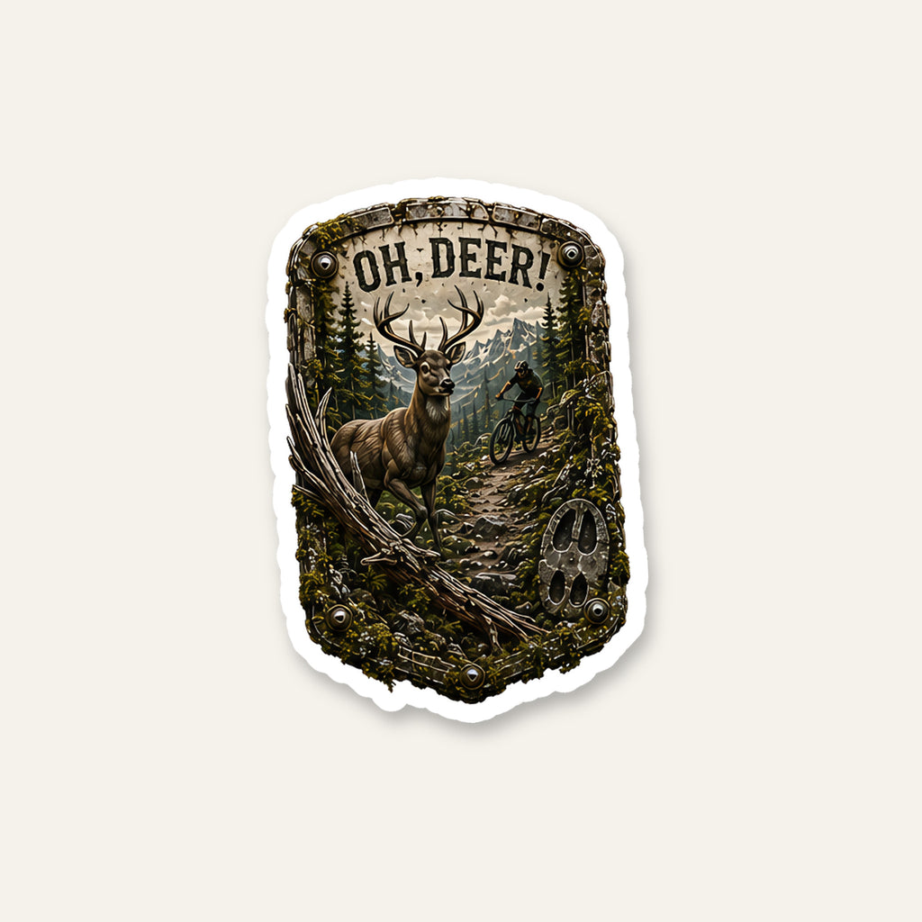 Oh, Deer! Trail Relics Matte Die-Cut Sticker — primary product mockup