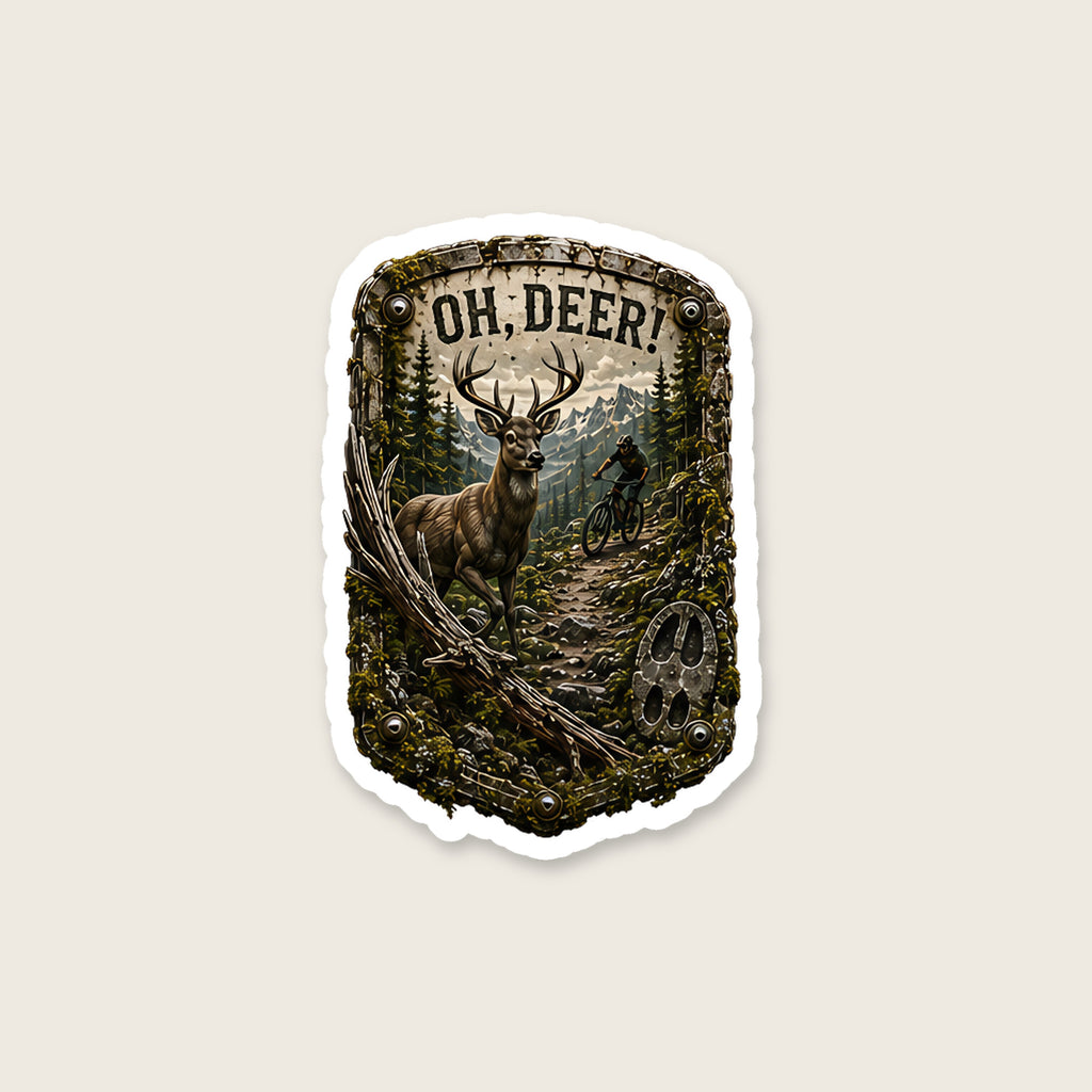 Oh, Deer! Trail Relics Matte Die-Cut Sticker — secondary / placement view