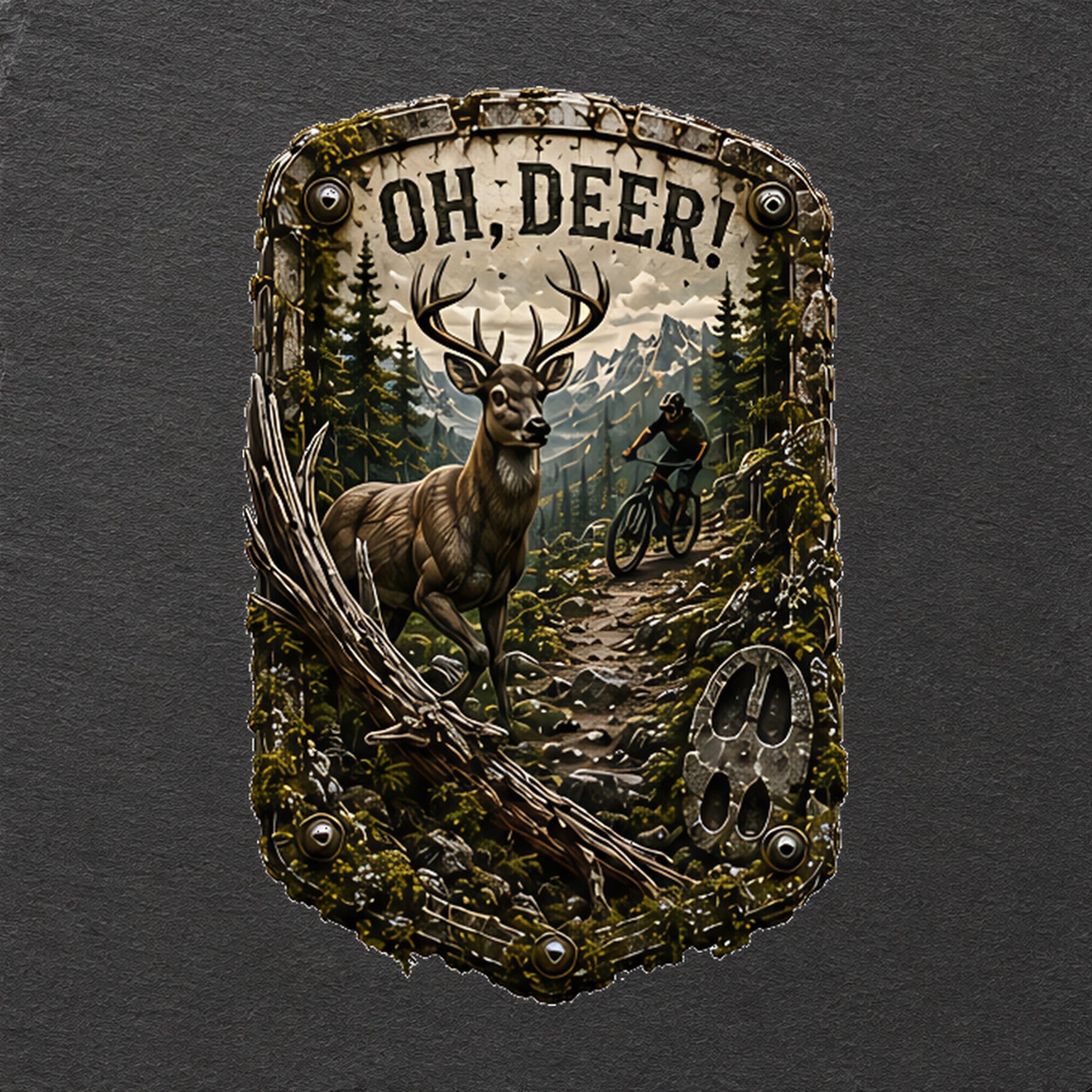 Oh, Deer! Trail Relics Slate Coaster — secondary / placement view