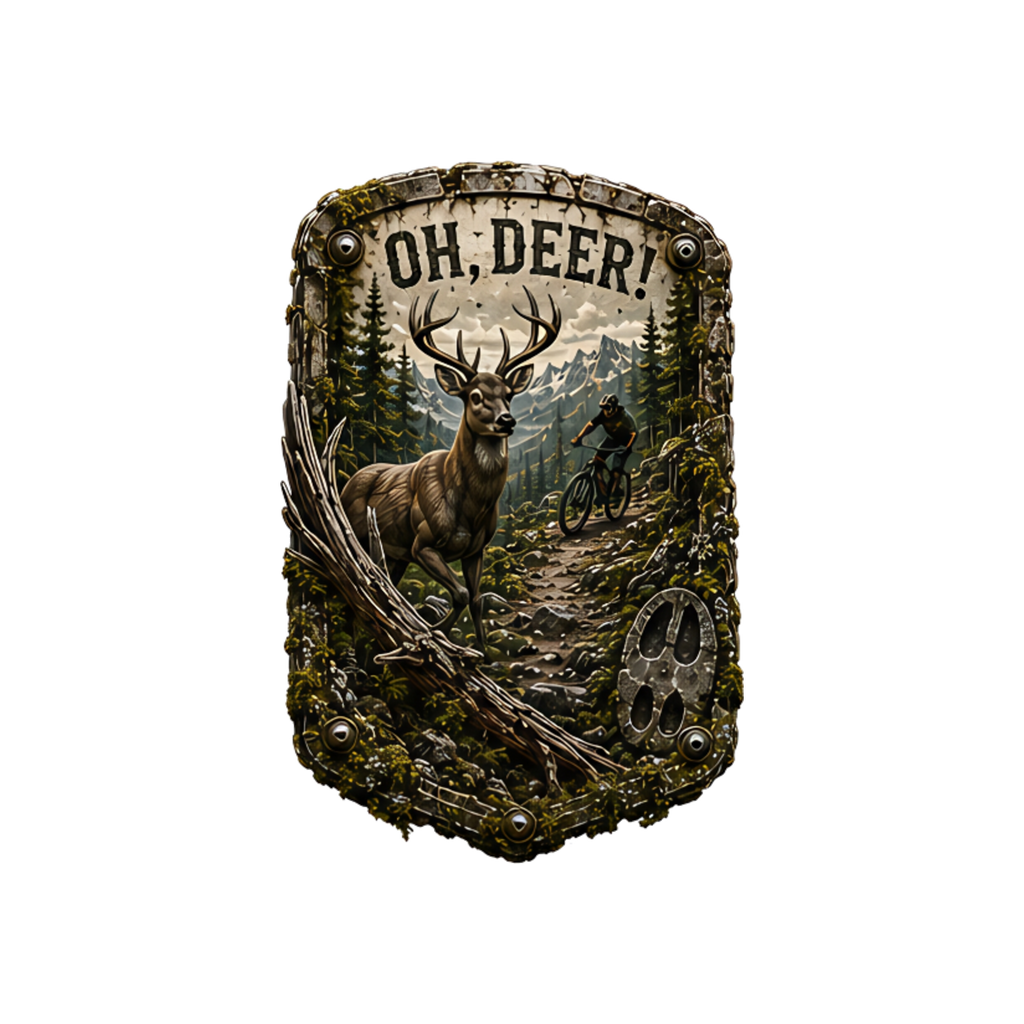 Oh, Deer! Trail Relics Mountain Bike Mudguard — artwork-only detail