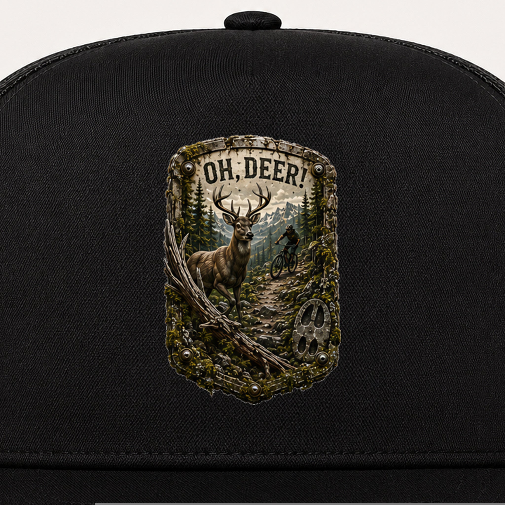 Oh, Deer! Trail Relics Flat-Brim Cap — secondary / placement view