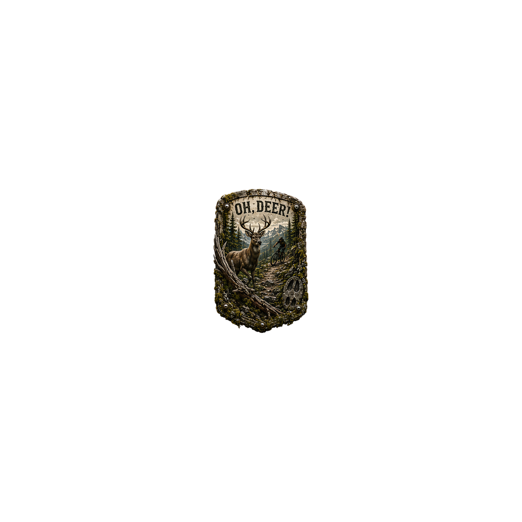 Oh, Deer! Trail Relics Flat-Brim Cap — artwork-only detail