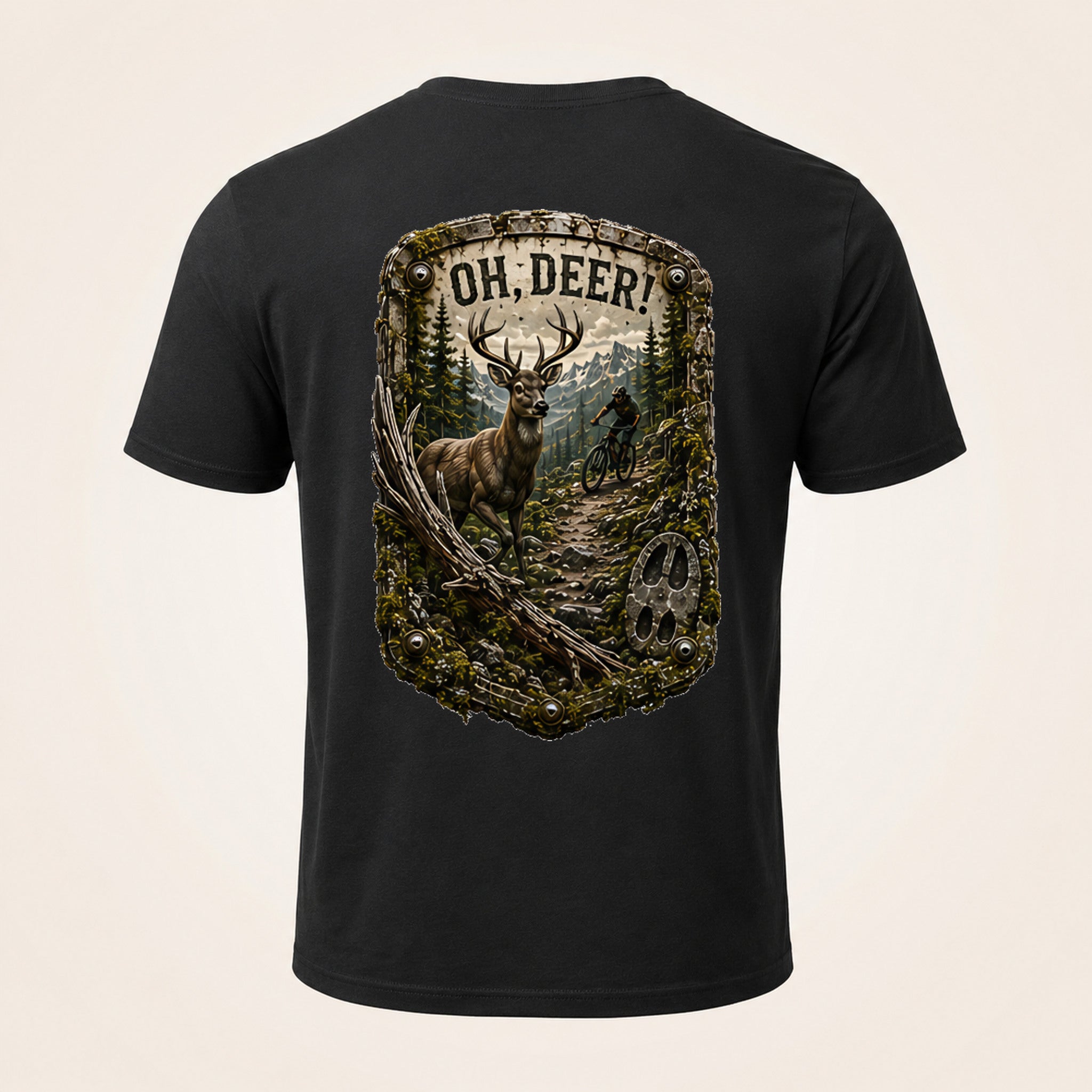 Oh, Deer! Trail Relics T-Shirt — back mockup / hero