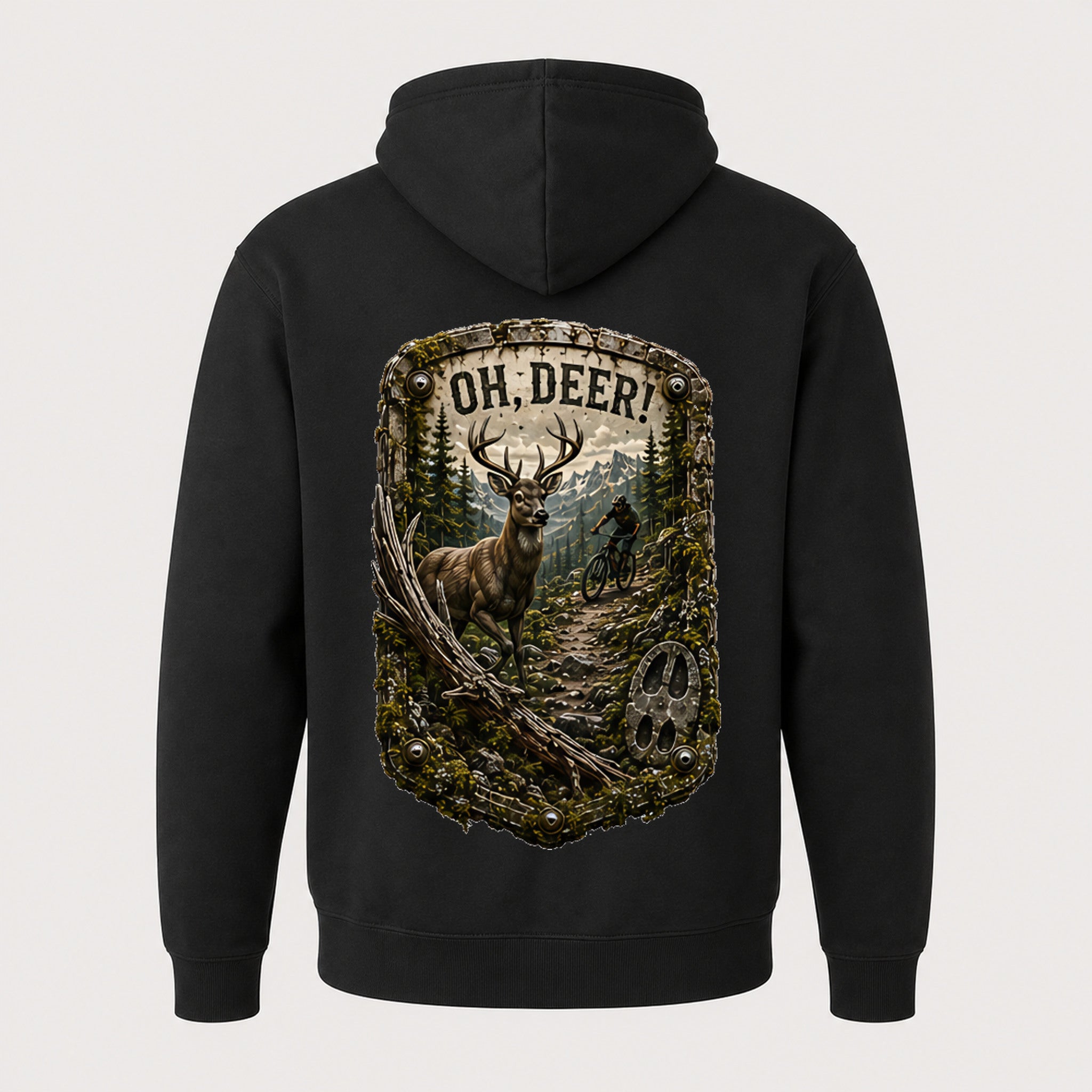 Oh, Deer! Trail Relics Pullover Hoodie — back mockup / hero