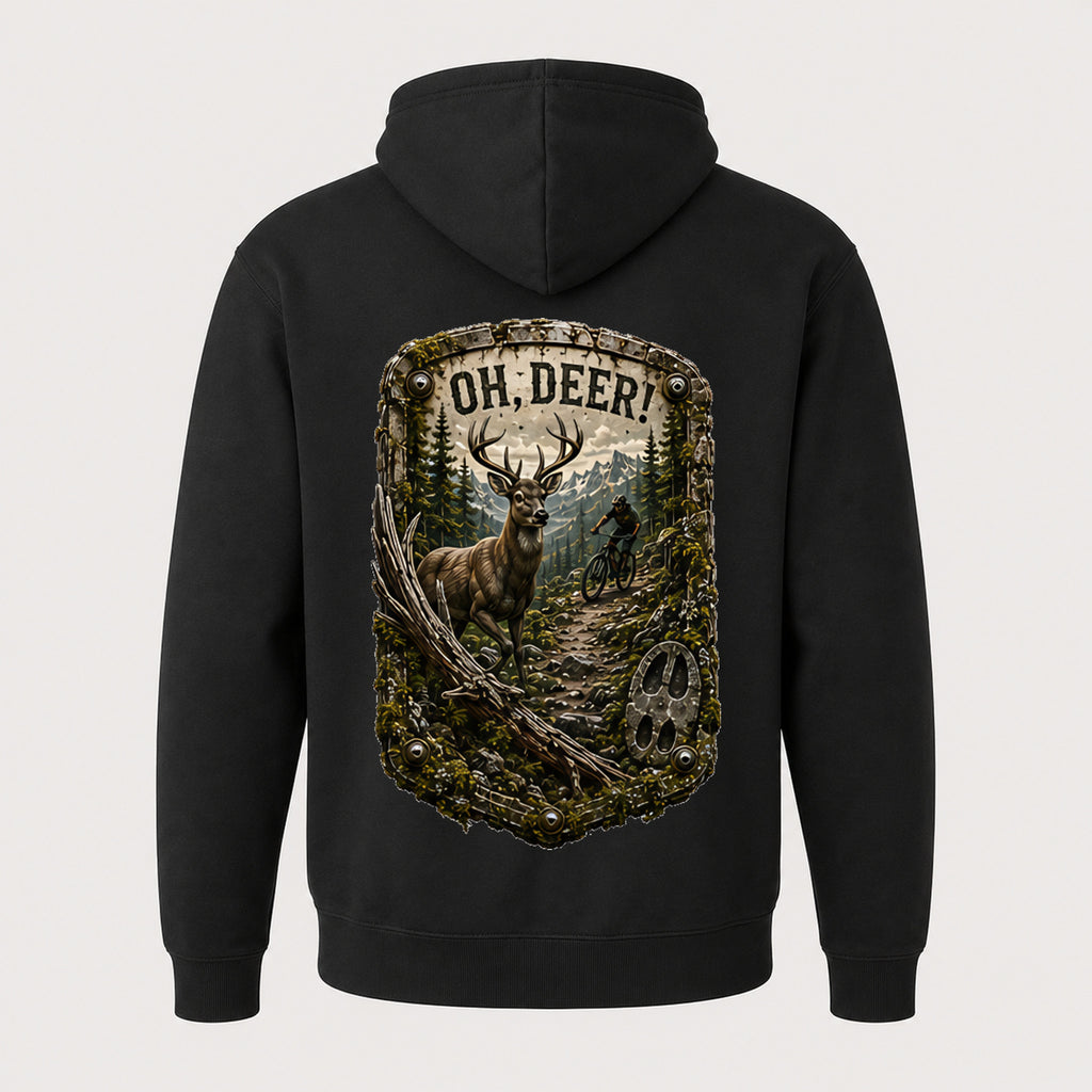 Oh, Deer! Trail Relics Zip Hoodie — back mockup / hero