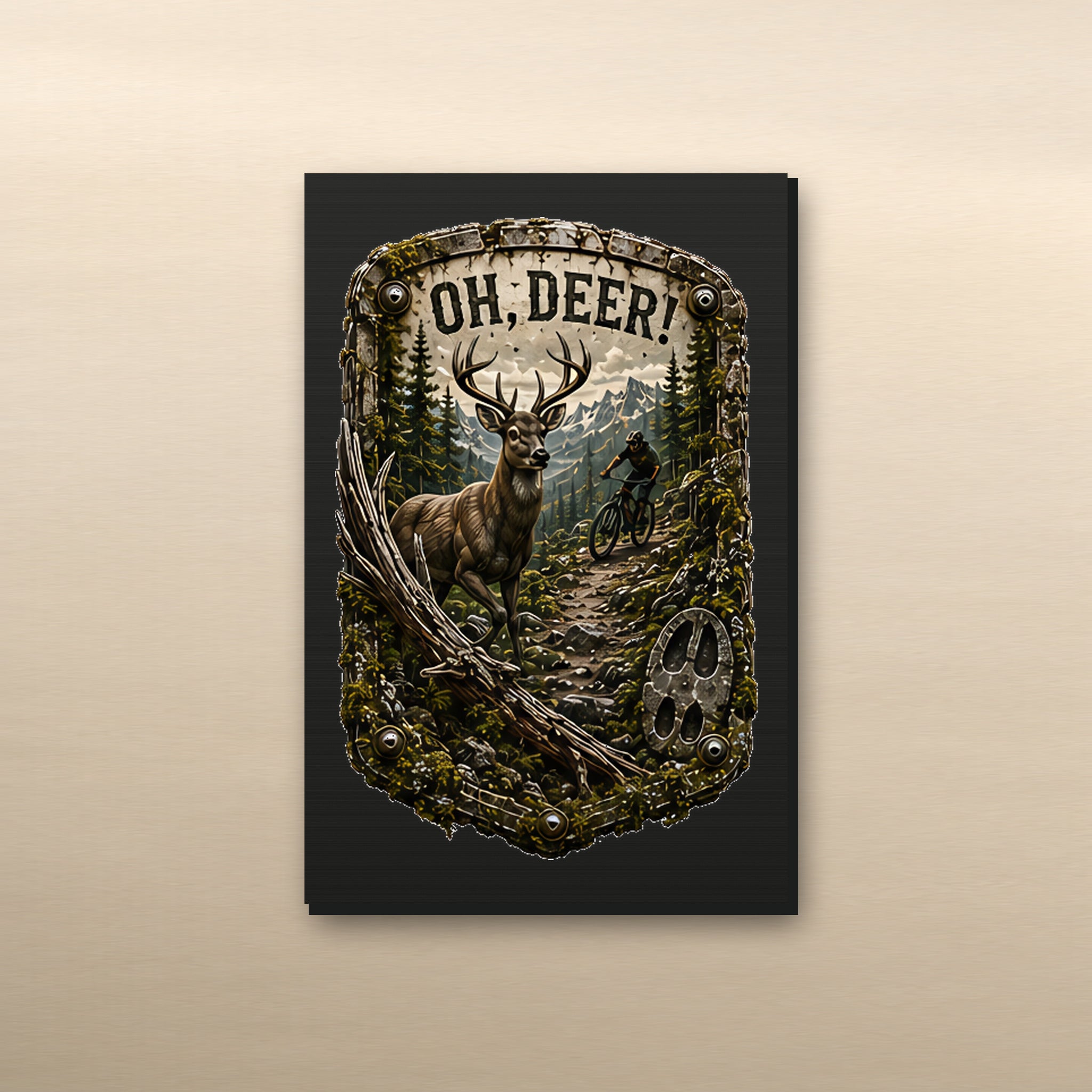 Oh, Deer! Trail Relics Small-Format Metal Painting — secondary / placement view