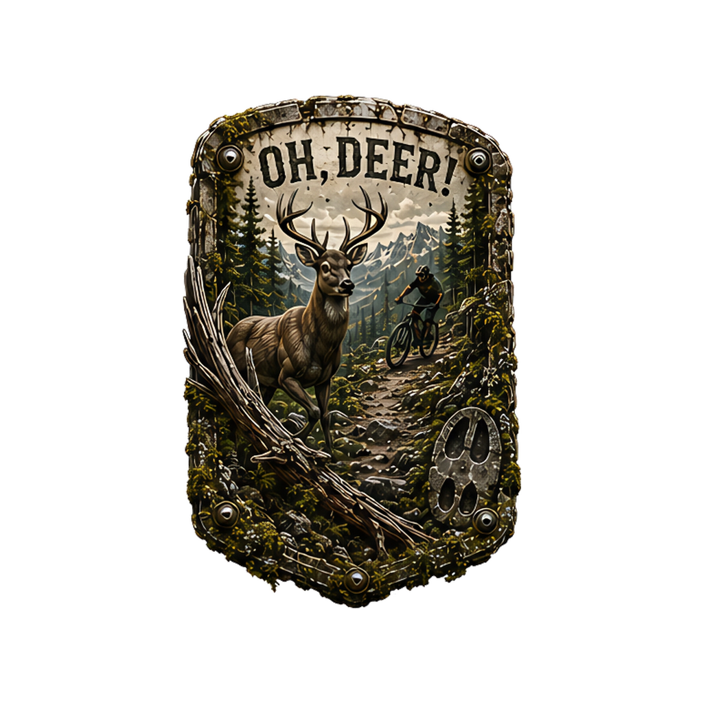 Oh, Deer! Trail Relics Small-Format Metal Painting — artwork-only detail