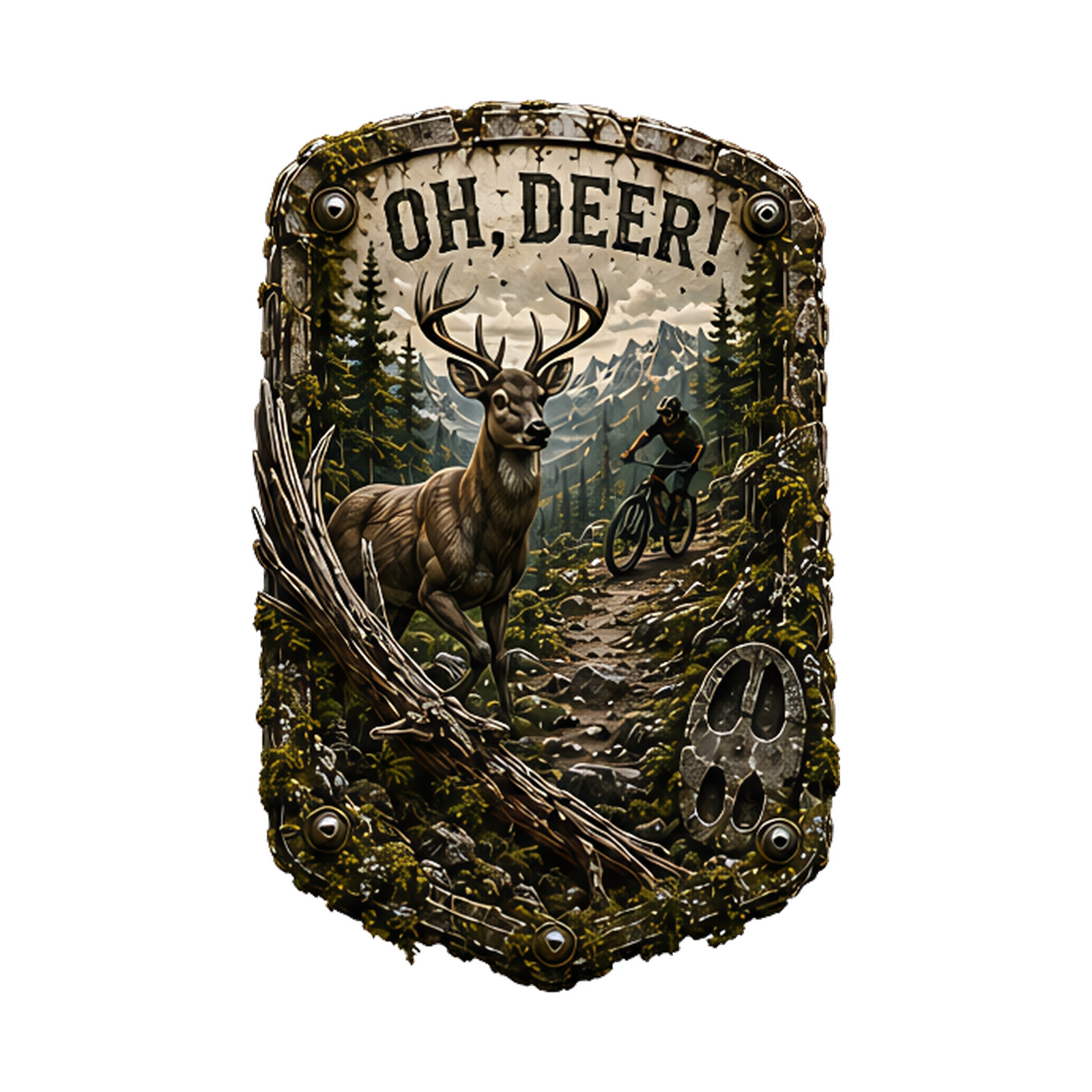 Oh, Deer! Trail Relics Insulated Sport Bottle — artwork-only detail