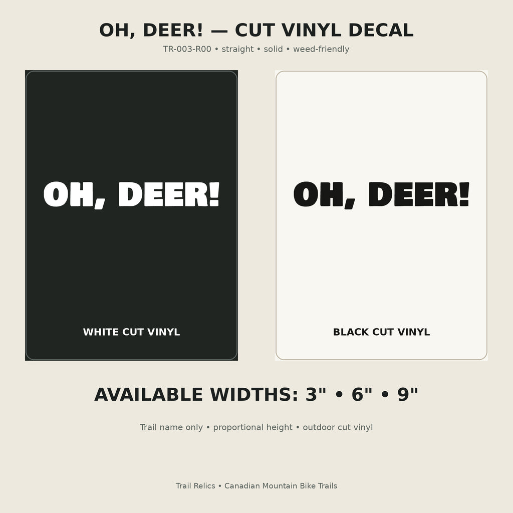 Oh, Deer! Trail Relics Name-Only Cut Vinyl Decal — primary product mockup