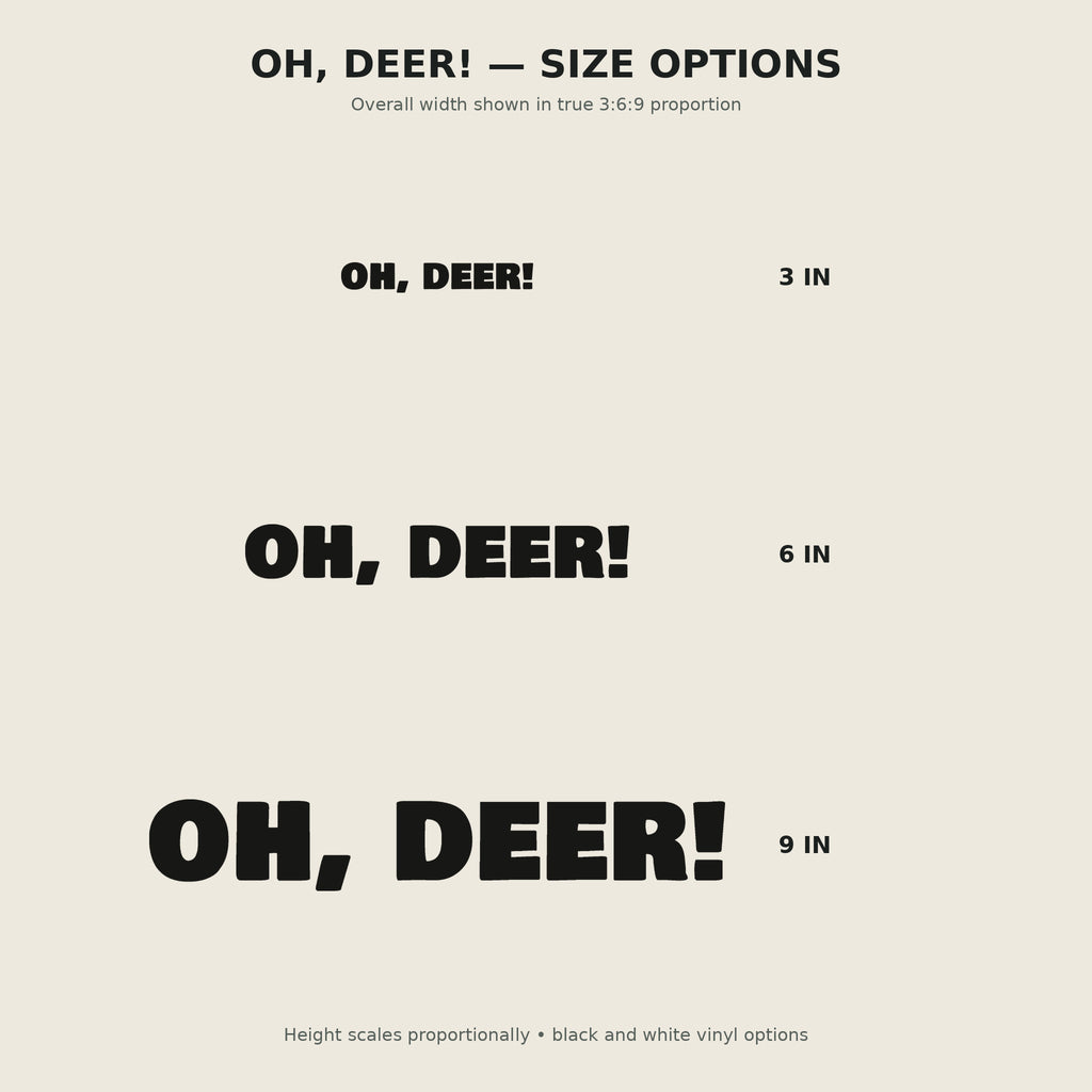 Oh, Deer! Trail Relics Name-Only Cut Vinyl Decal — secondary / placement view