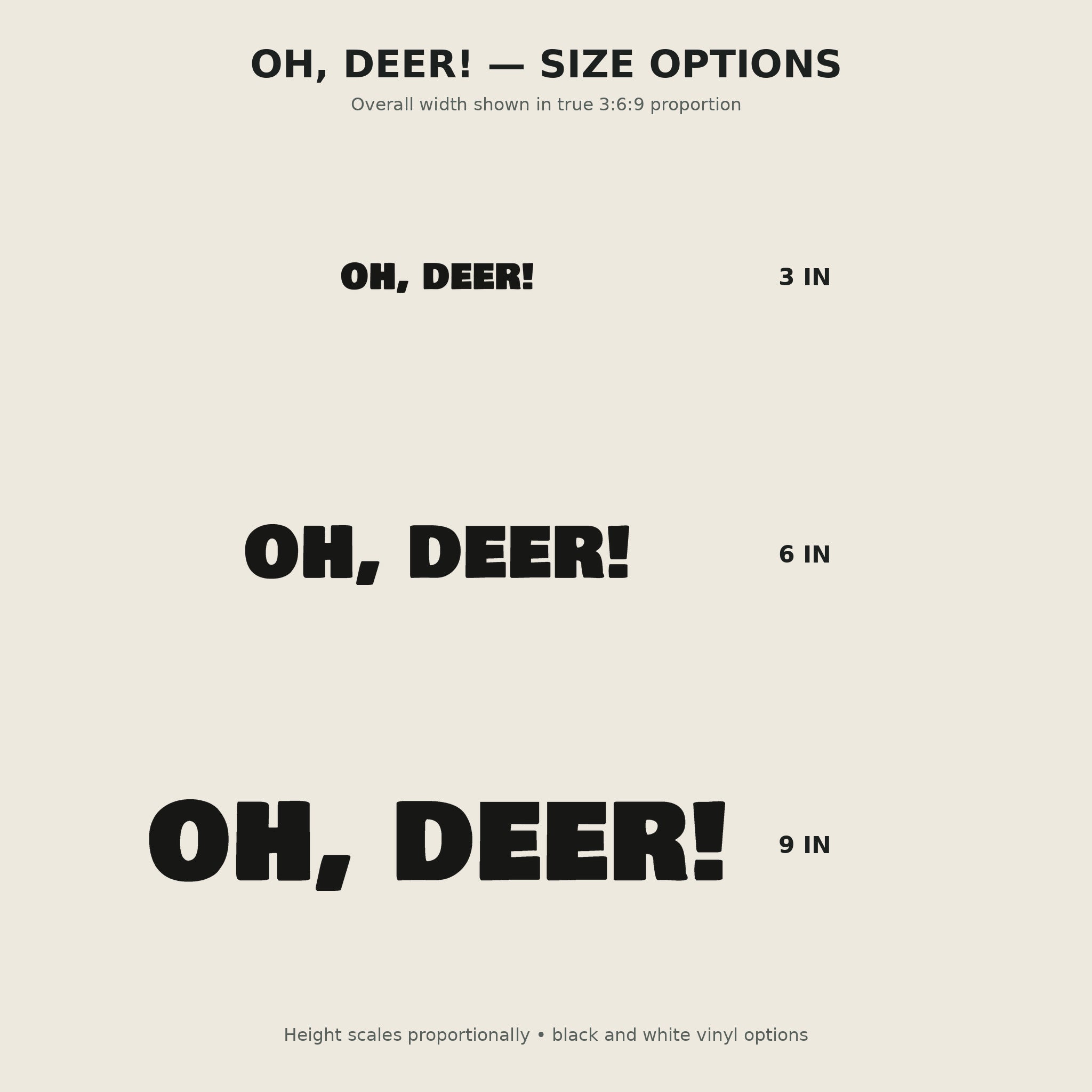 Oh, Deer! Trail Relics Name-Only Cut Vinyl Decal — secondary / placement view