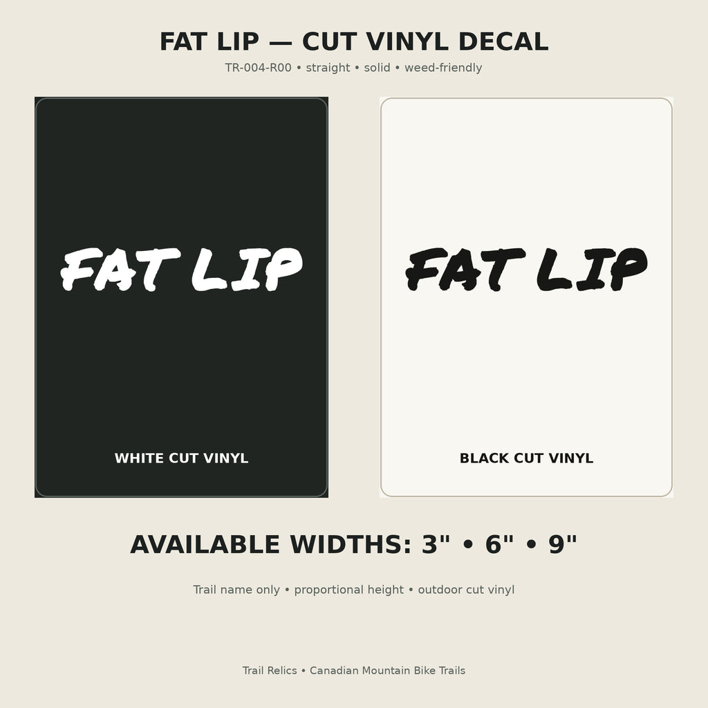 Fat Lip Trail Relics Name-Only Cut Vinyl Decal — primary product mockup