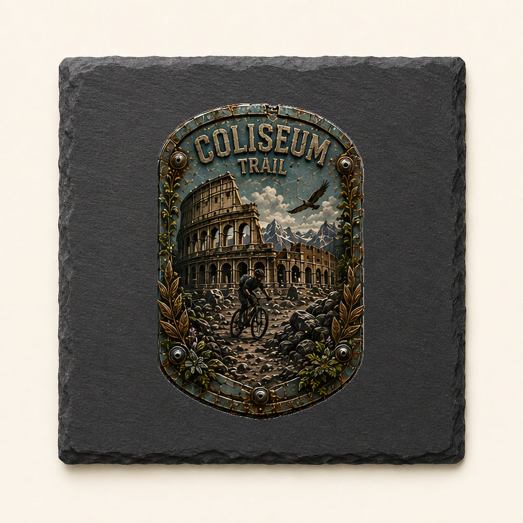 Coliseum Trail Trail Relics Slate Coaster — primary product mockup