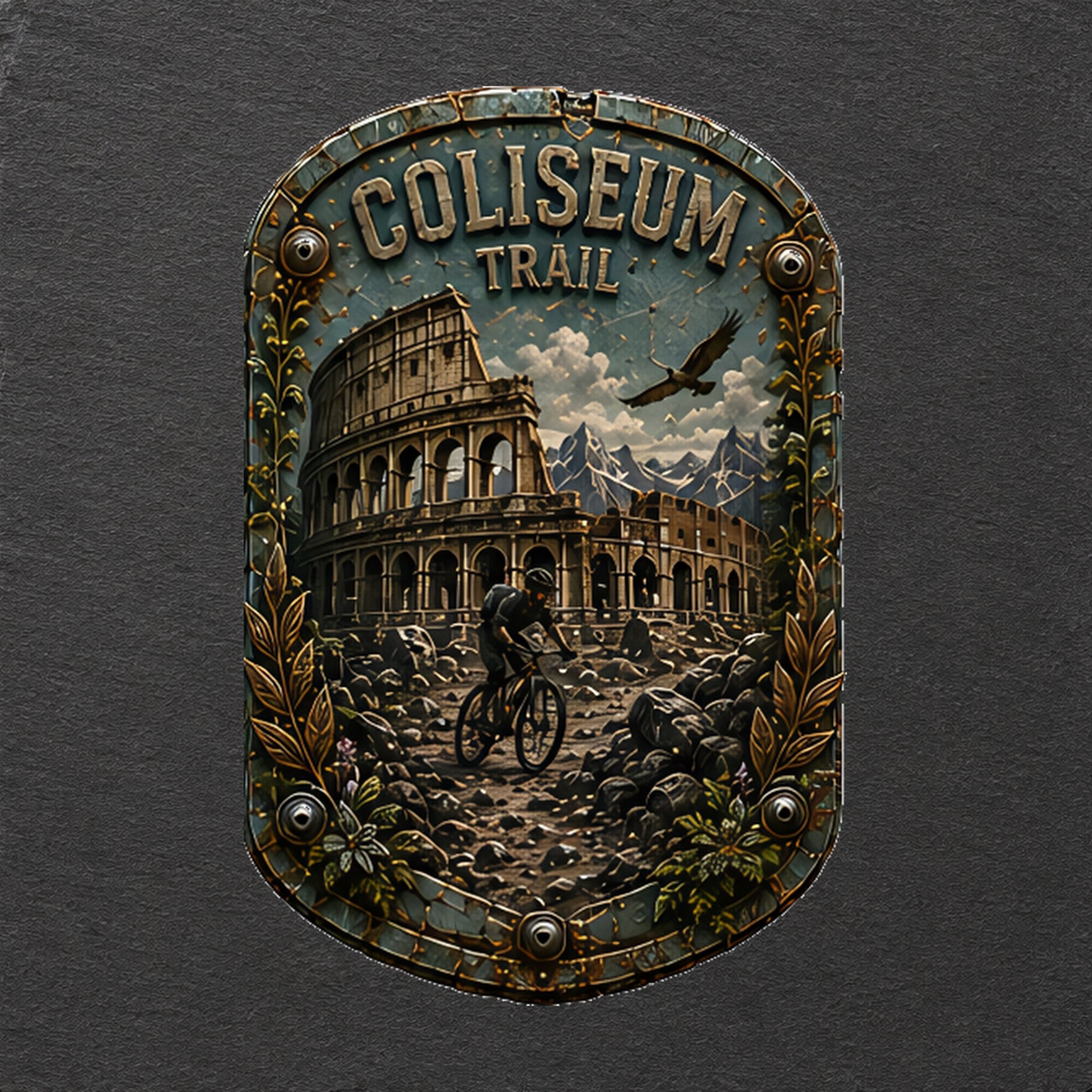 Coliseum Trail Trail Relics Slate Coaster — secondary / placement view
