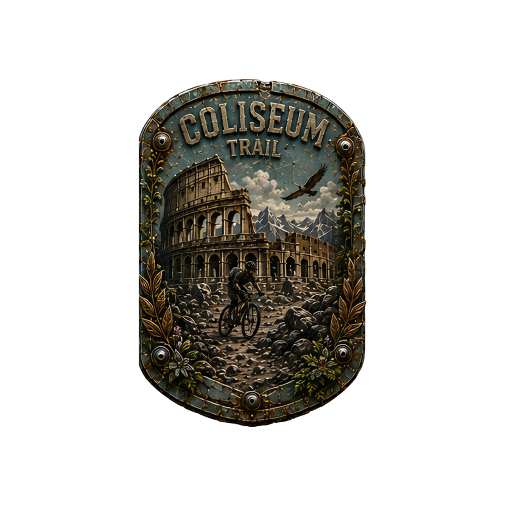 Coliseum Trail Trail Relics Mountain Bike Mudguard — artwork-only detail
