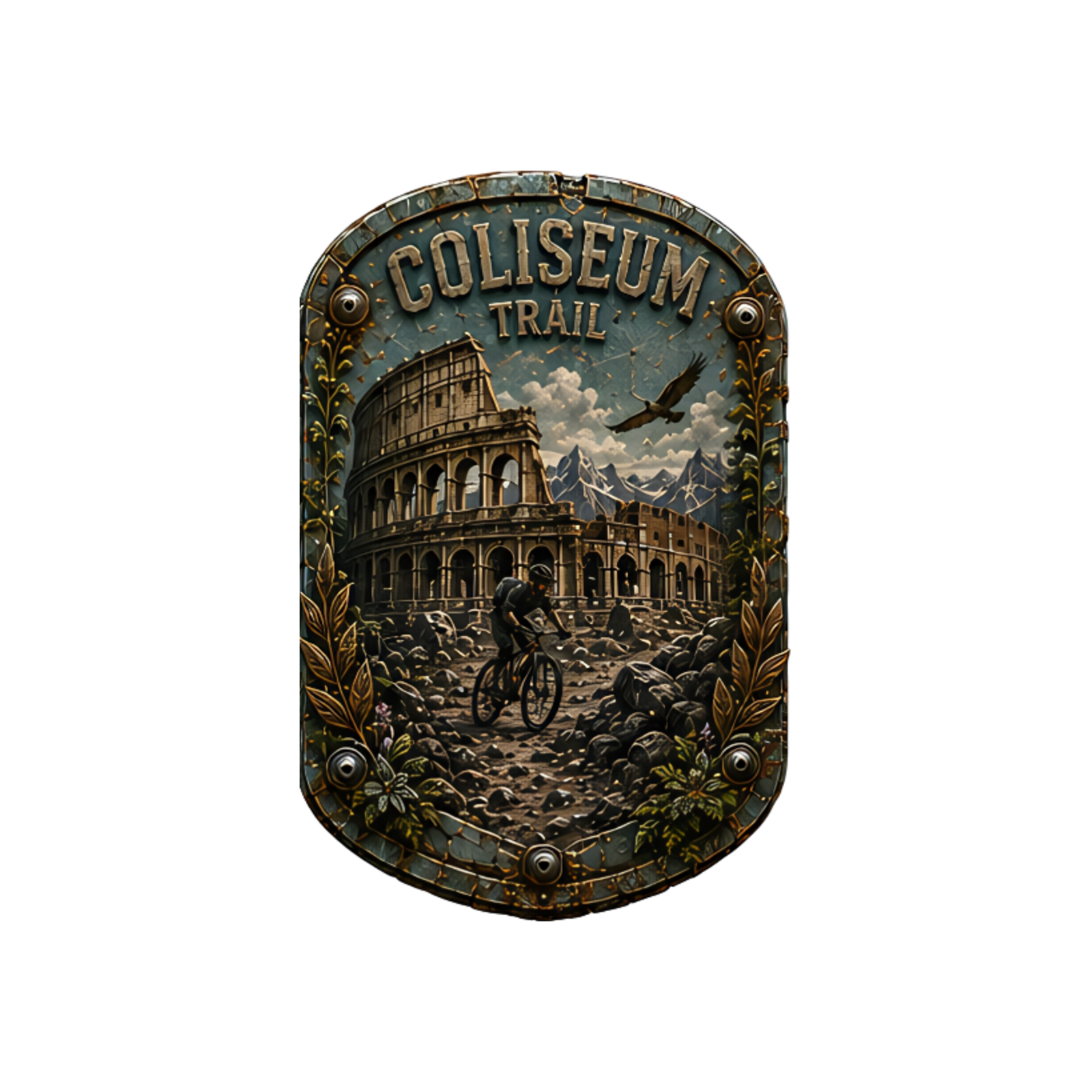 Coliseum Trail Trail Relics Mountain Bike Mudguard — artwork-only detail