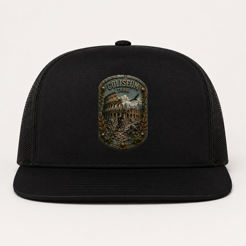 Coliseum Trail Trail Relics Flat-Brim Cap — primary product mockup