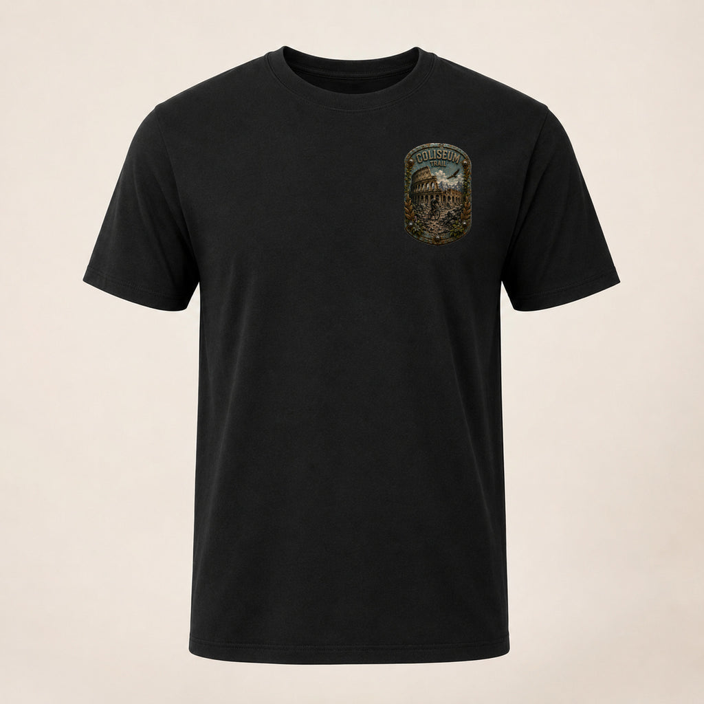 Coliseum Trail Trail Relics T-Shirt — front chest mockup