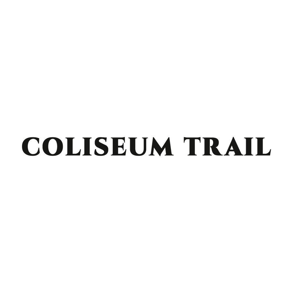 Coliseum Trail Trail Relics Name-Only Cut Vinyl Decal — artwork-only detail