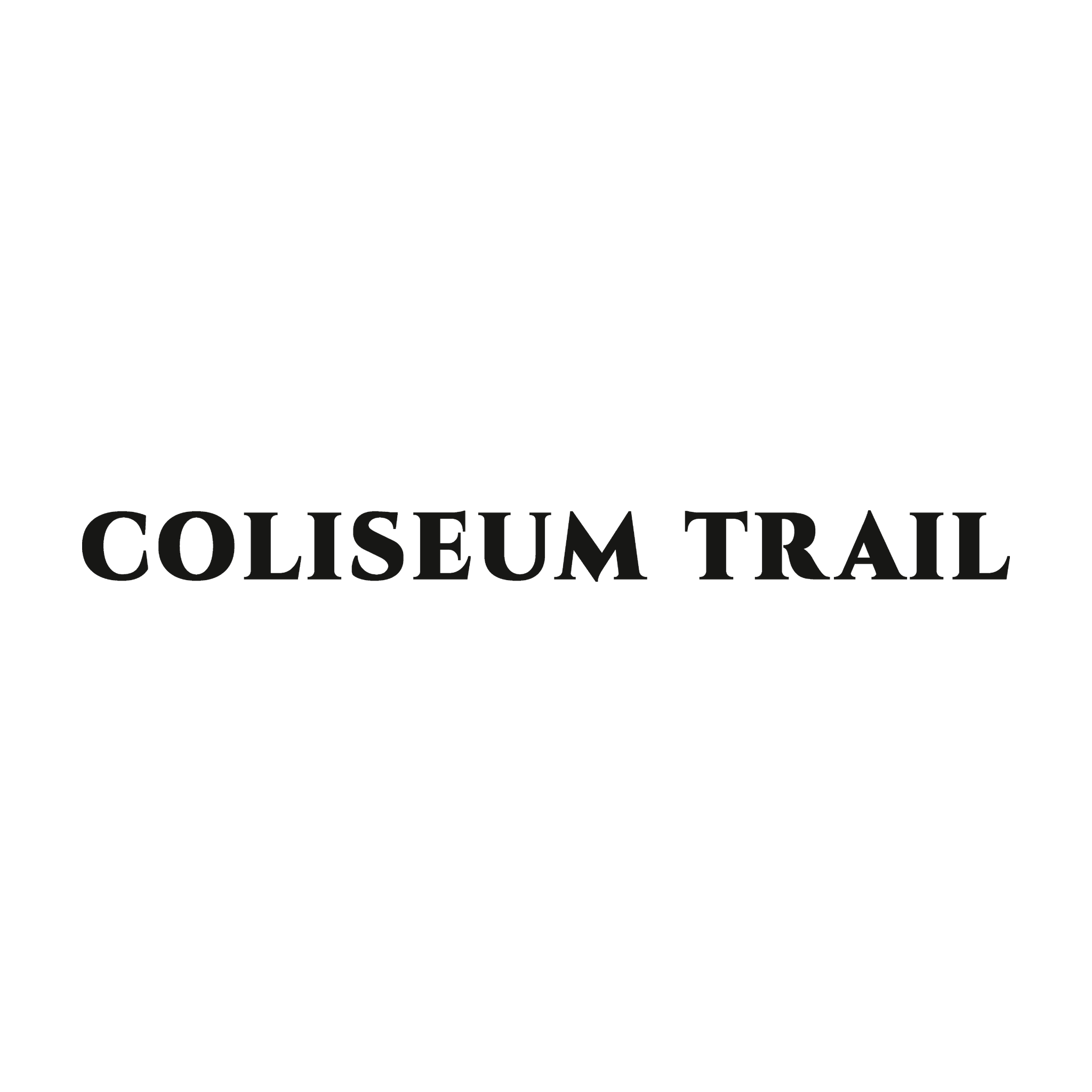 Coliseum Trail Trail Relics Name-Only Cut Vinyl Decal — artwork-only detail