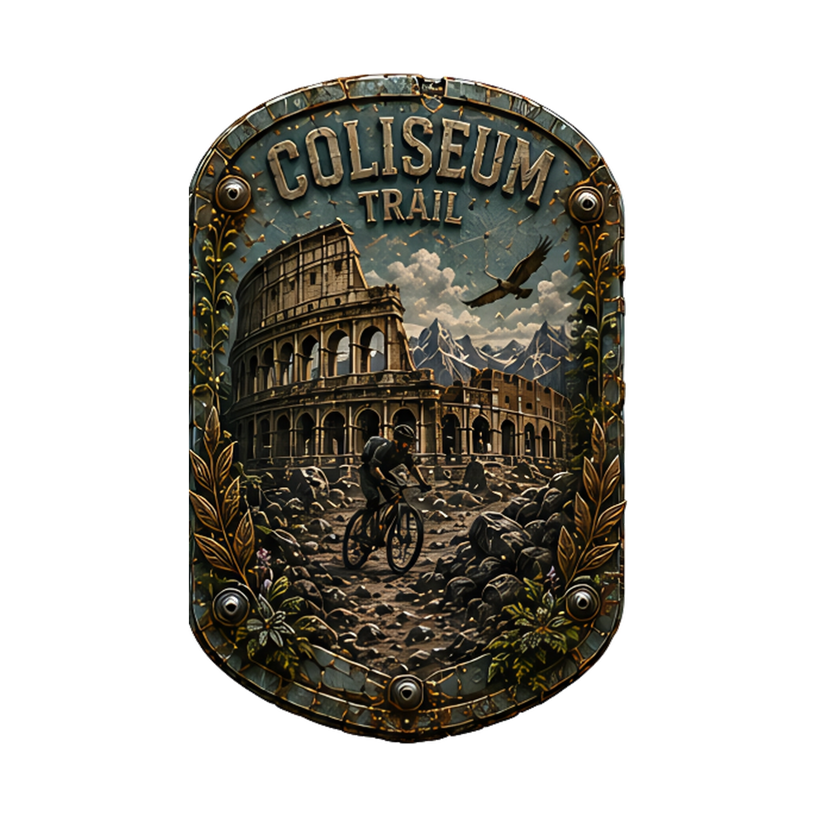 Coliseum Trail Trail Relics Insulated Straw Bottle — artwork-only detail