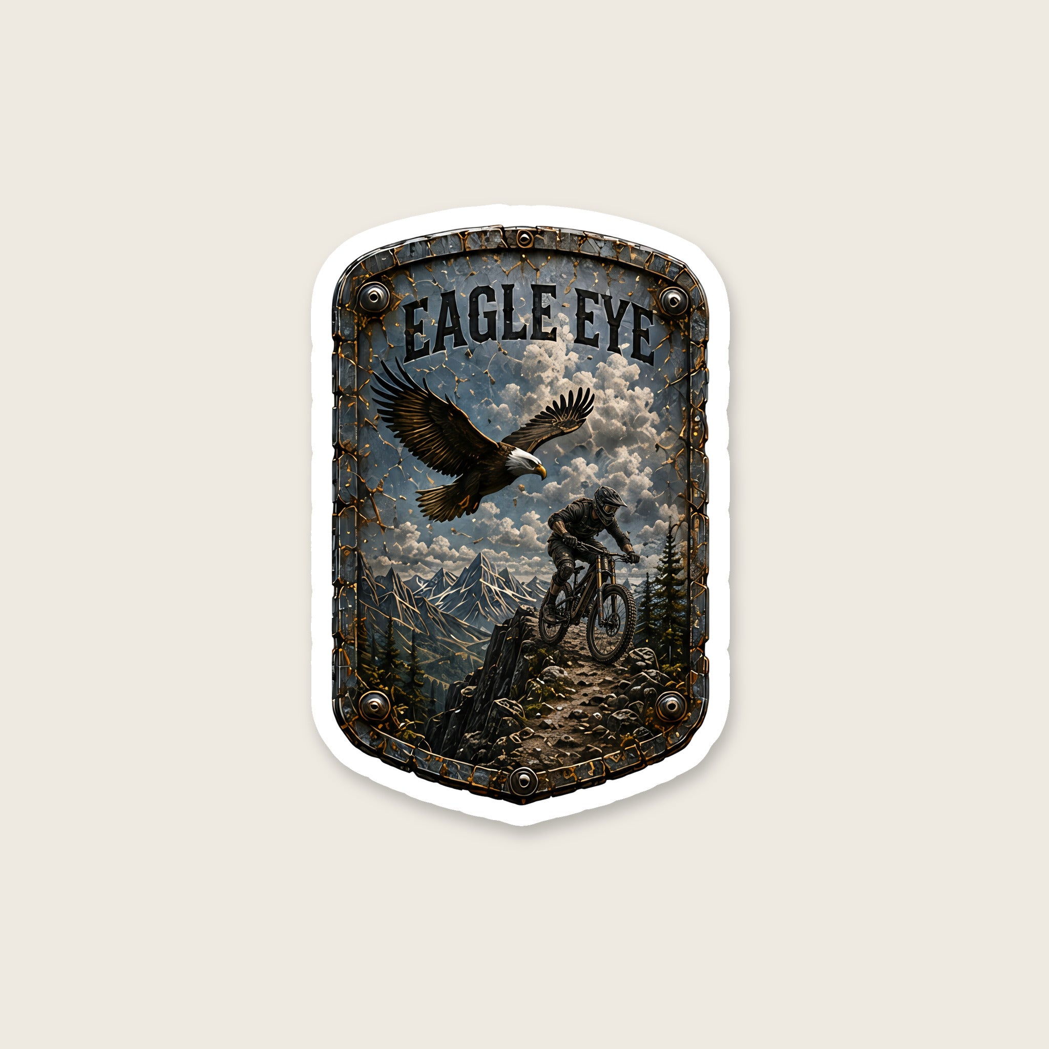 Eagle Eye Trail Relics Matte Die-Cut Sticker — sticker close-up